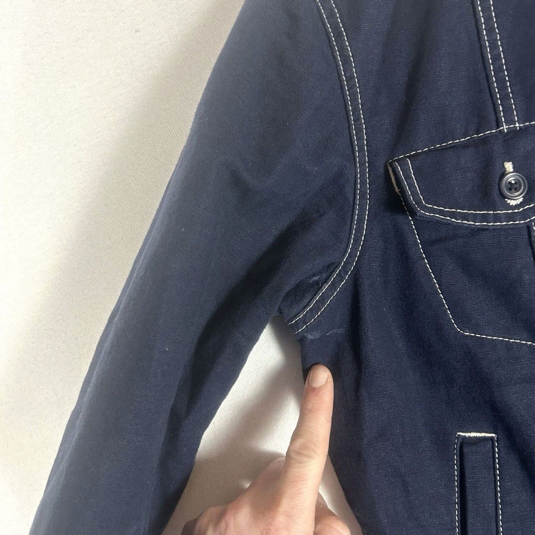 Eddie Bauer Eddie Bauer Trucker Shirt Jacket Womens Medium Linen Blend Denim L/S Button Up Size M / US 6-8 / IT 42-44 - 5 Thumbnail