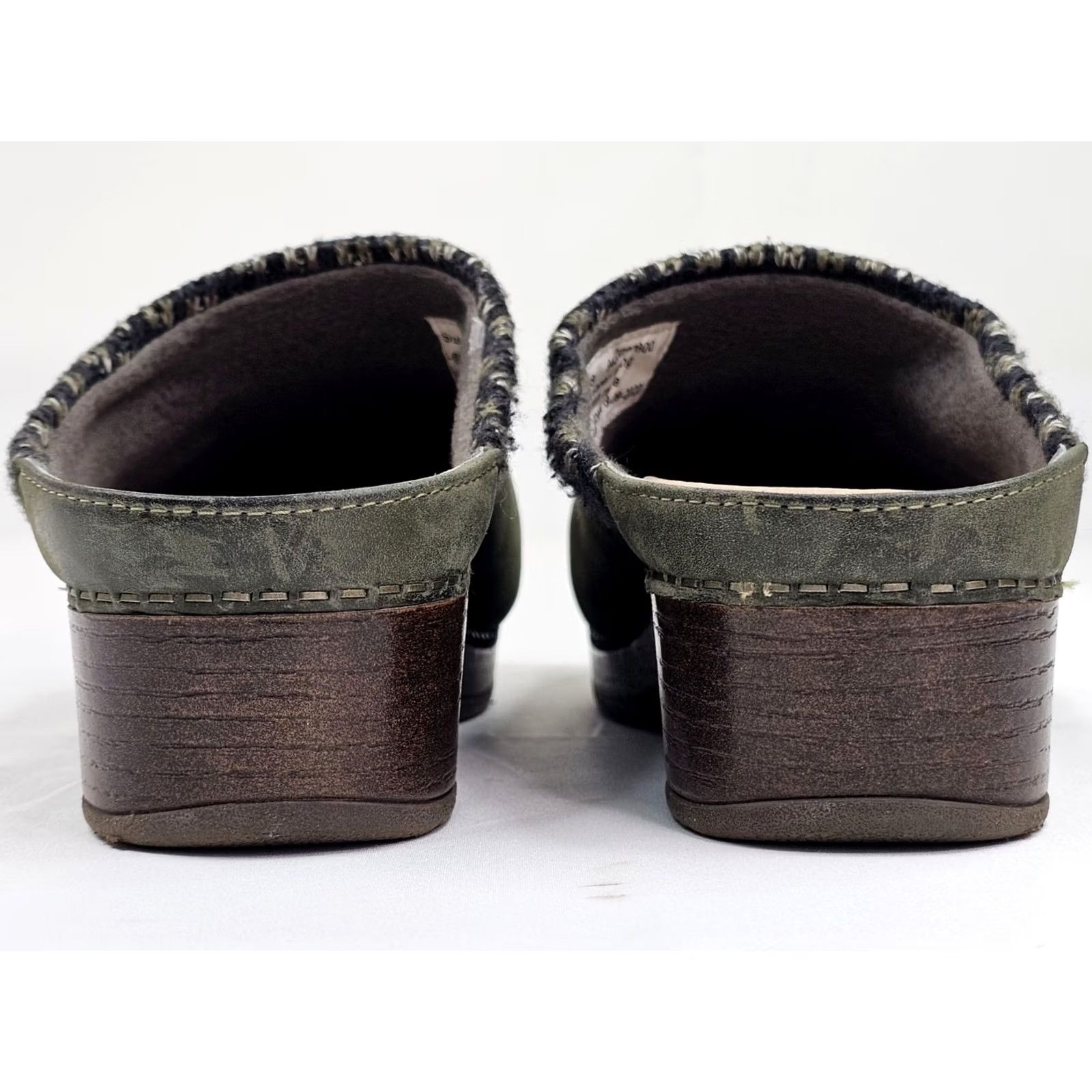 Dansko VINTAGE Dansko Bev Clogs Slide Mule Women EU 38 US 8 Burnished Green Leather EUC Size US 8 / IT 38 - 6 Thumbnail