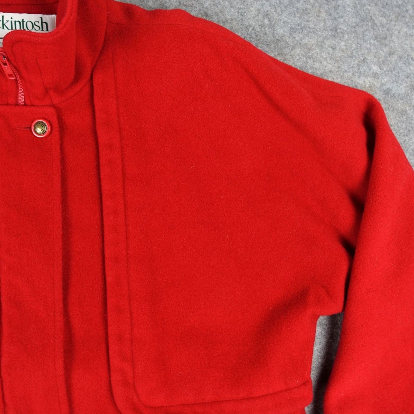Mackintosh VINTAGE Mackintosh Coat Womens 12 Red Wool Blend Parka Zip Pockets USA Made VTG Size XL / US 12-14 / IT 48-50 - 4 Thumbnail