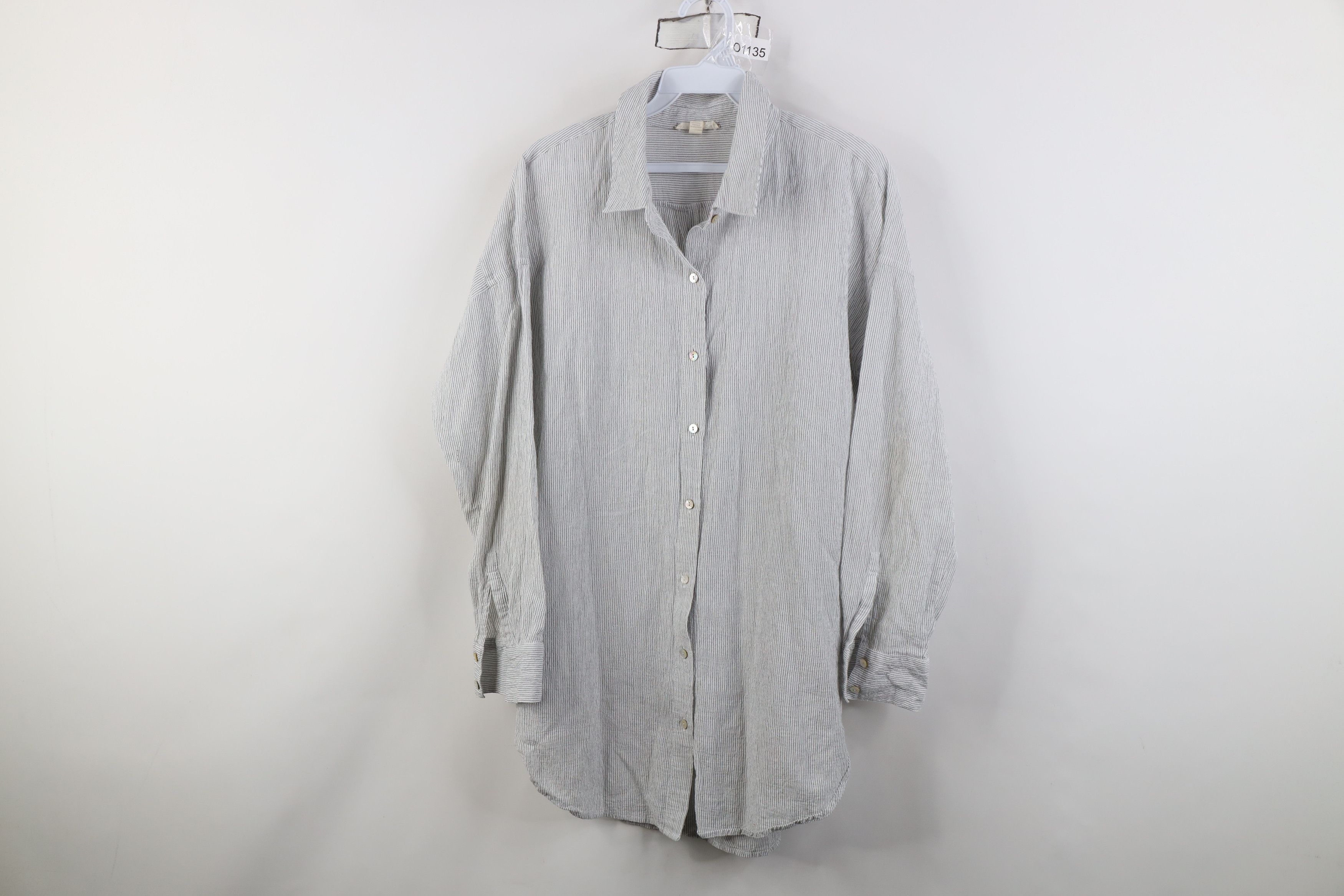 Eileen Fisher Eileen Fisher Oversized Organic Cotton Striped Button Shirt Size M / US 6-8 / IT 42-44 - 1 Thumbnail