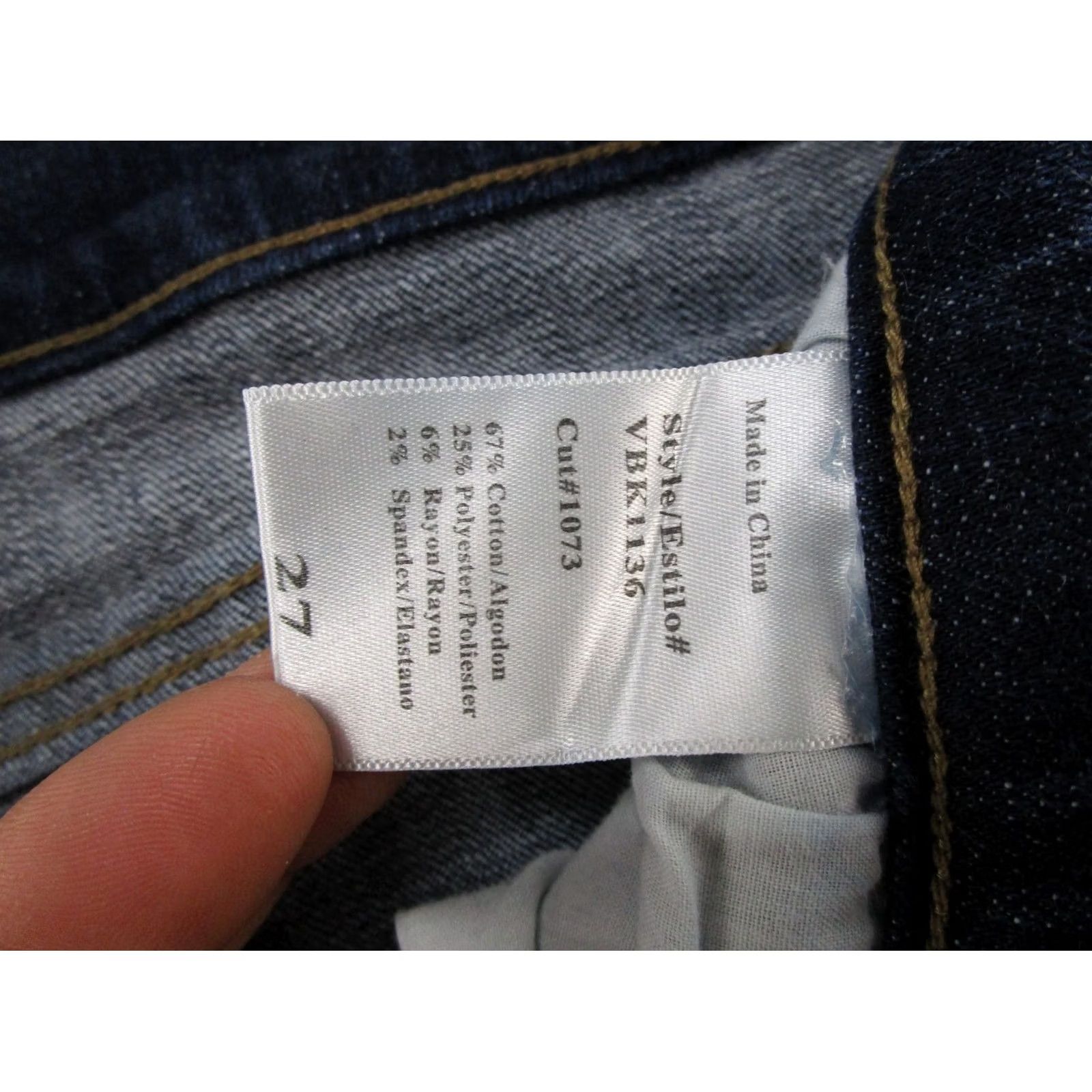 Vintage Kancan Womens Blue Distressed Denim Dark Wash Stretch Skinny Jeans Size 27 Size 27" / US 4 / IT 40 - 5 Thumbnail