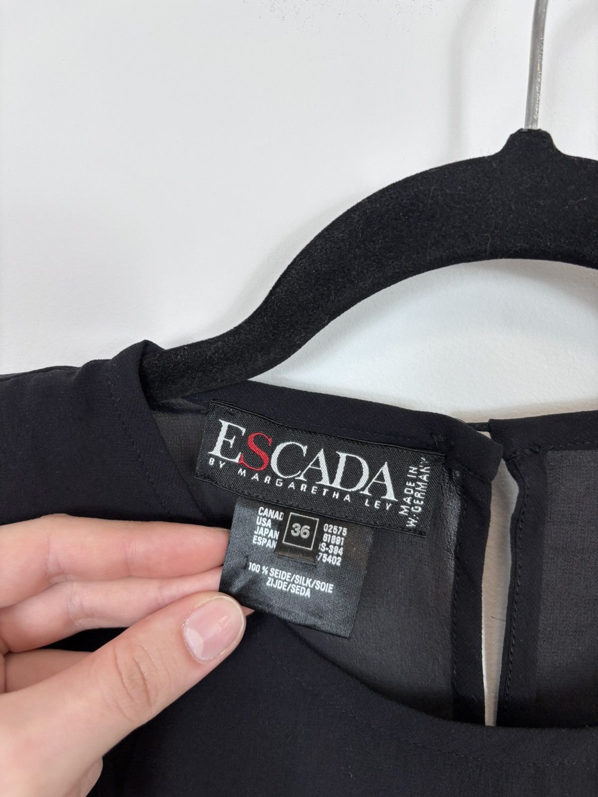 Escada Escada By Margaretha Lay Women’s Black Silk T-Shirt Blouse Size S / US 4 / IT 40 - 6 Thumbnail