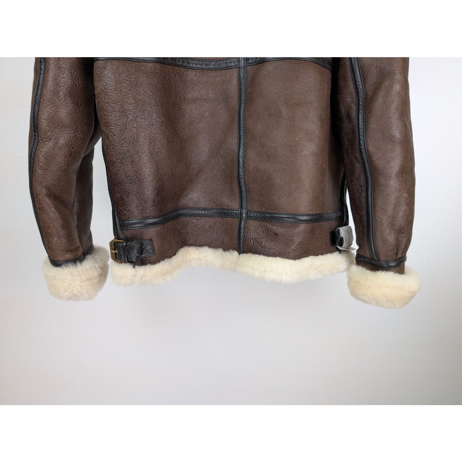 Alpha Industries o1rshd1 CC20 B-3 Sherpa leather bomber jacket in Dark Brown Size US M / EU 48-50 / 2 - 15 Thumbnail