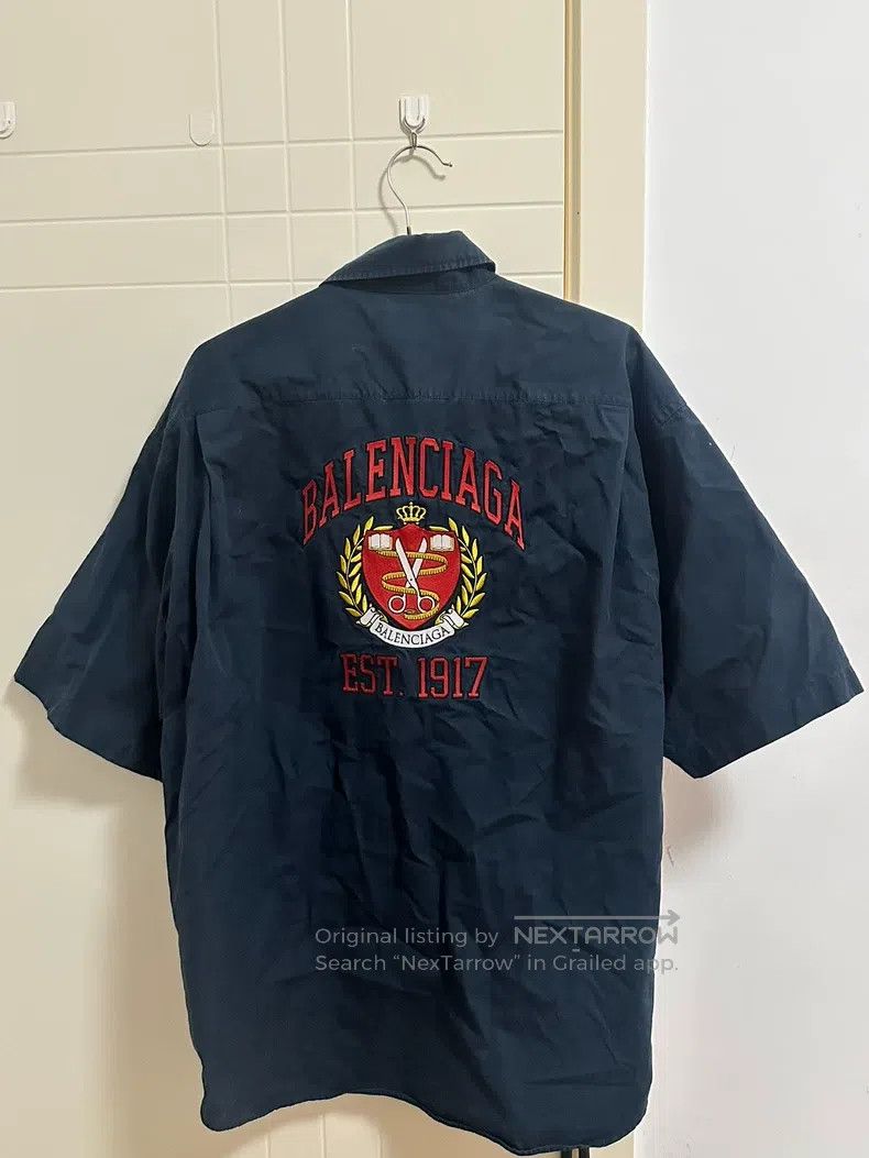Balenciaga Balenciaga size 37 Dark Blue Short Sleeve Shirt Size US XS / EU 42 / 0 - 2 Thumbnail