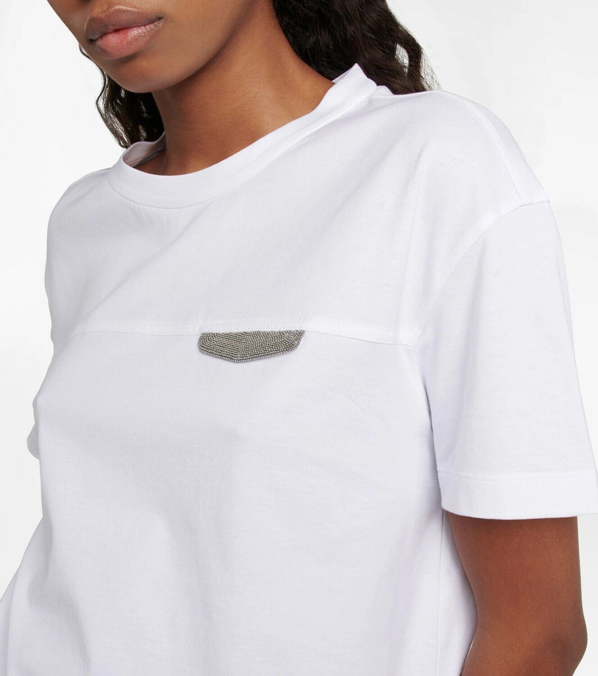 Brunello Cucinelli o1y0825 Crewneck Short Sleeves T-Shirt in White Size XL / US 12-14 / IT 48-50 - 2 Thumbnail