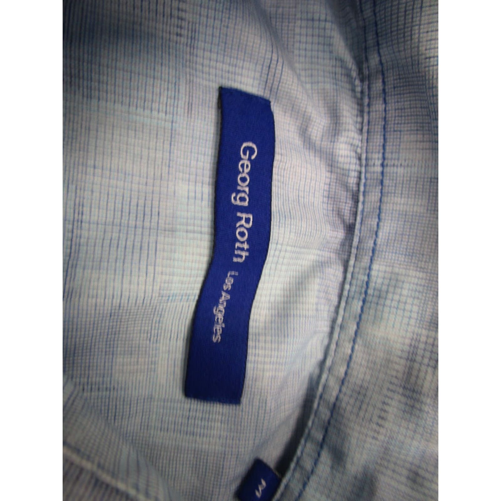 George Georg Roth Shirt Mens Medium Blue Check Plaid Artsy Water Color Long Sleeve Size US M / EU 48-50 / 2 - 4 Thumbnail