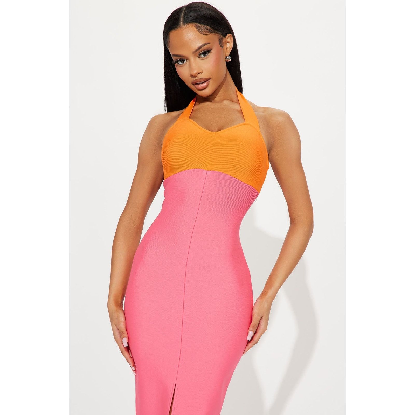 Other Always Winning Bandage Midi Dress - Pink/combo - Size M Size M / US 6-8 / IT 42-44 - 3 Thumbnail