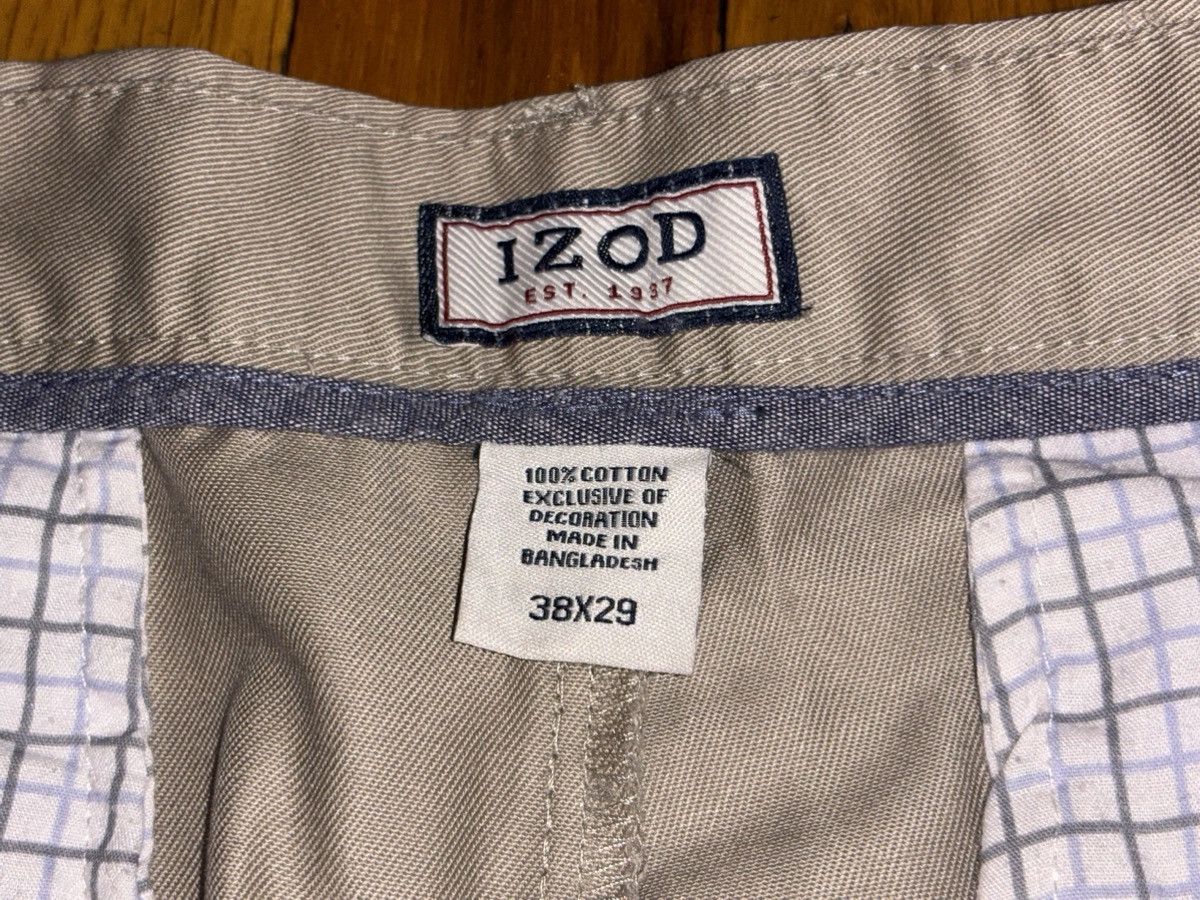 Designer Izod Mens 38x29 Tan Pleated Cuffed Straight Leg 100% Cotton Size US 34 / EU 50 - 3 Thumbnail