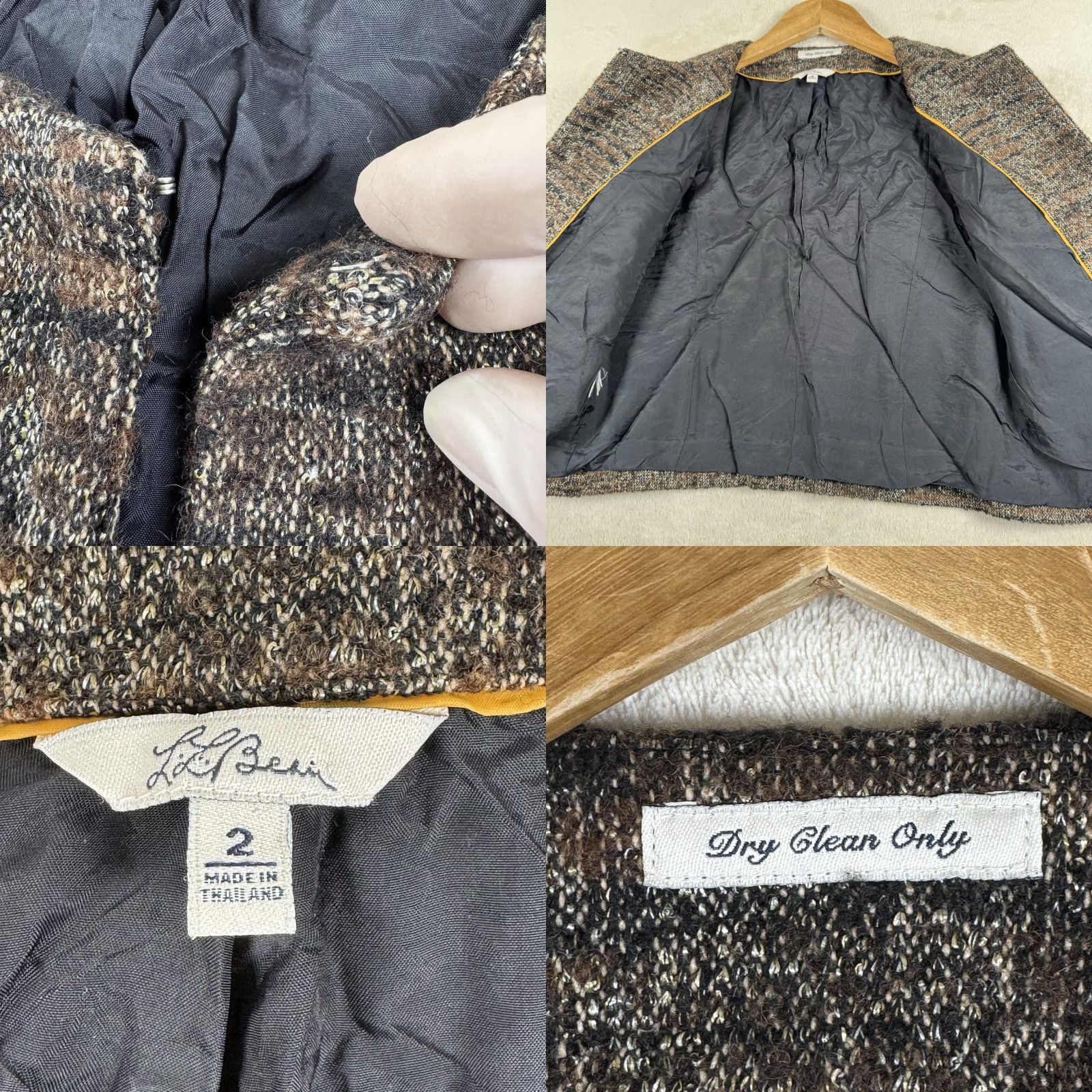 Vintage VINTAGE L.L. Bean Blazer Set Brown Wool Blend Skirt Size 4 Jacket Size 2 Womens Office Suit 80s Power Suit Size 26" / US 2 / IT 38 - 9 Thumbnail