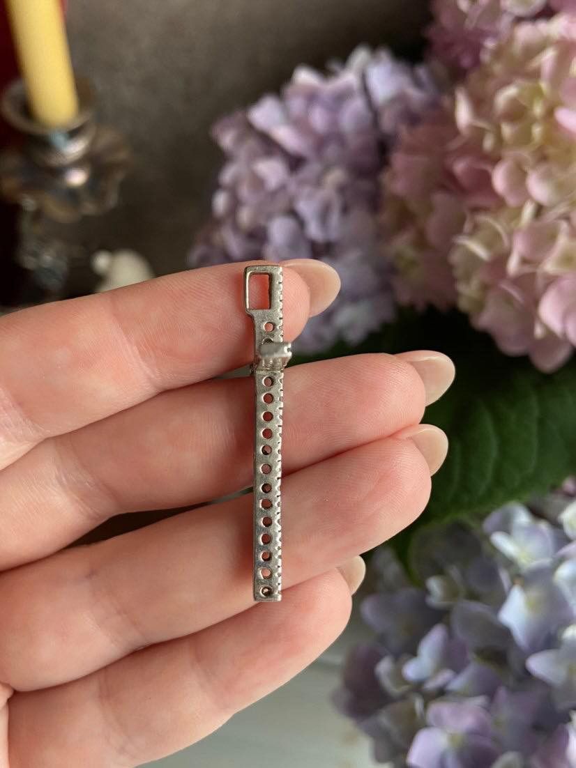 Sterling Silver Vintage Sterling Silver 925 Jewelry Necklace Pendant Cross Size ONE SIZE - 3 Thumbnail