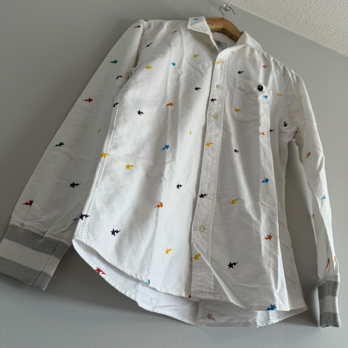 Bape OG Multicolor Star Pattern Long Sleeve Button Up Shirt Size US M / EU 48-50 / 2 - 3 Thumbnail