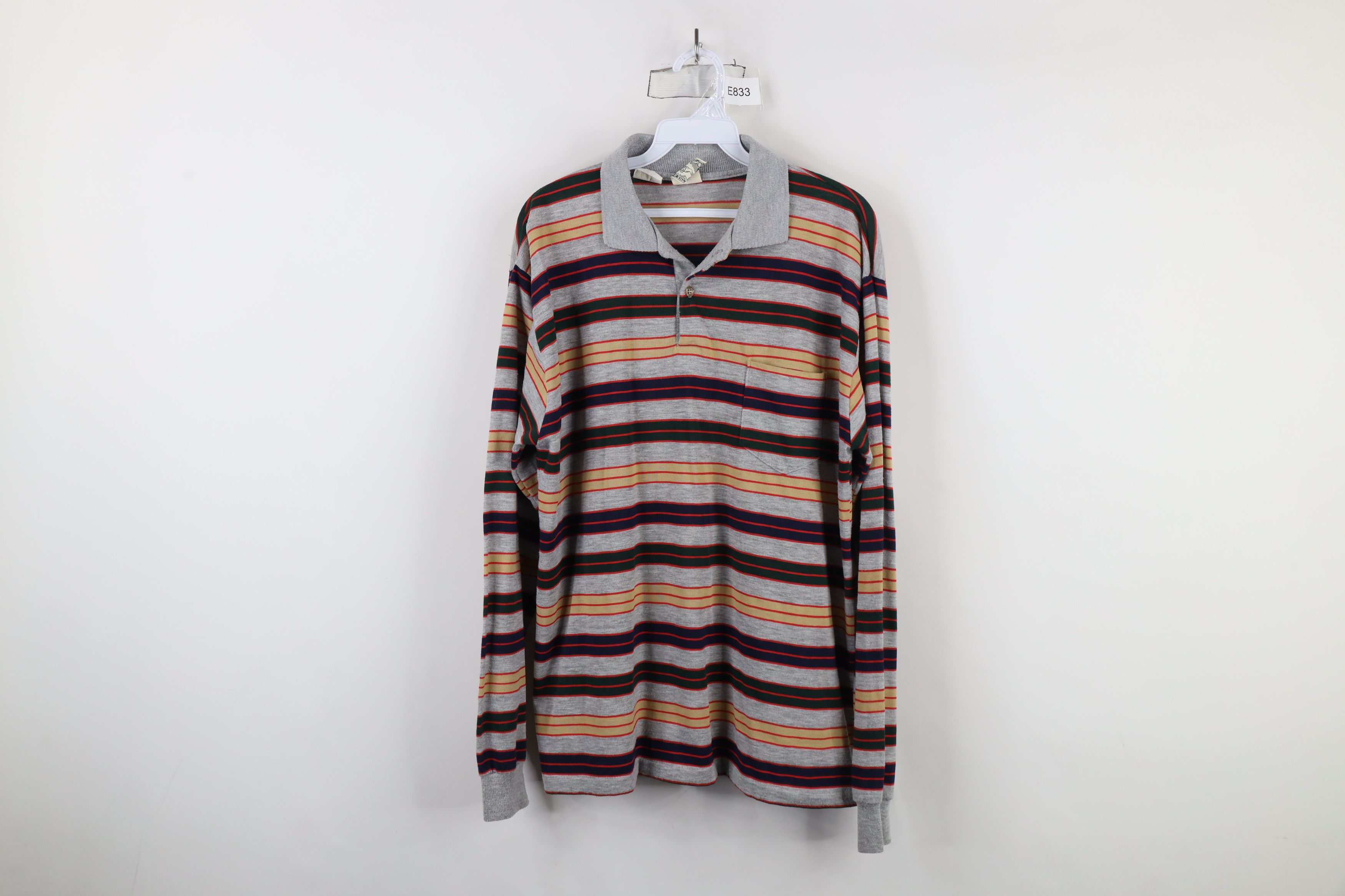 Vintage Vintage 70s Streetwear Long Sleeve Rugby Polo Shirt USA Size US XL / EU 56 / 4 - 1 Thumbnail