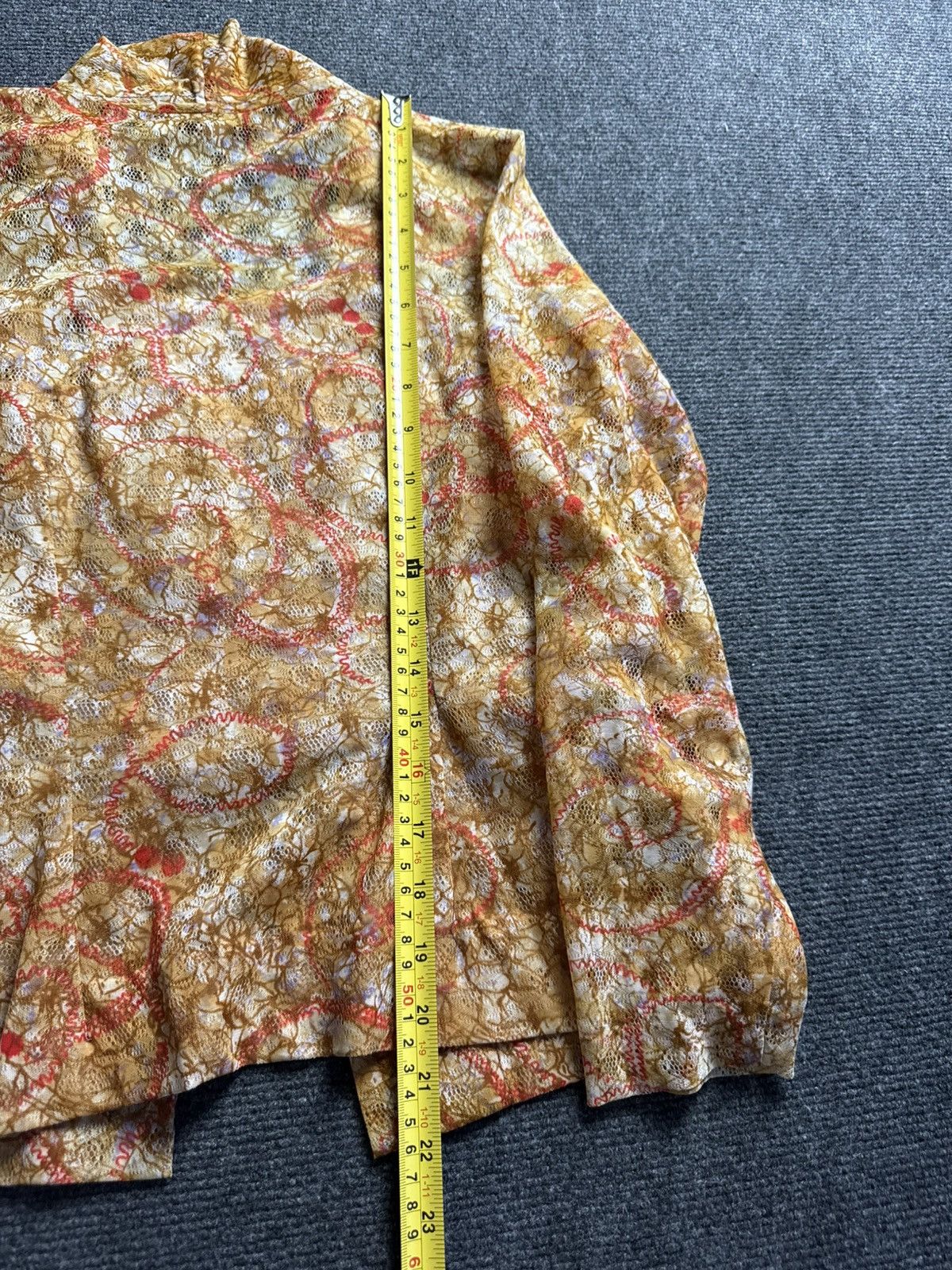 Japanese Brand 00s Y2K Archive Lace Mesh Blouse Gaultier Style Sheer Top Size S / US 4 / IT 40 - 18 Thumbnail