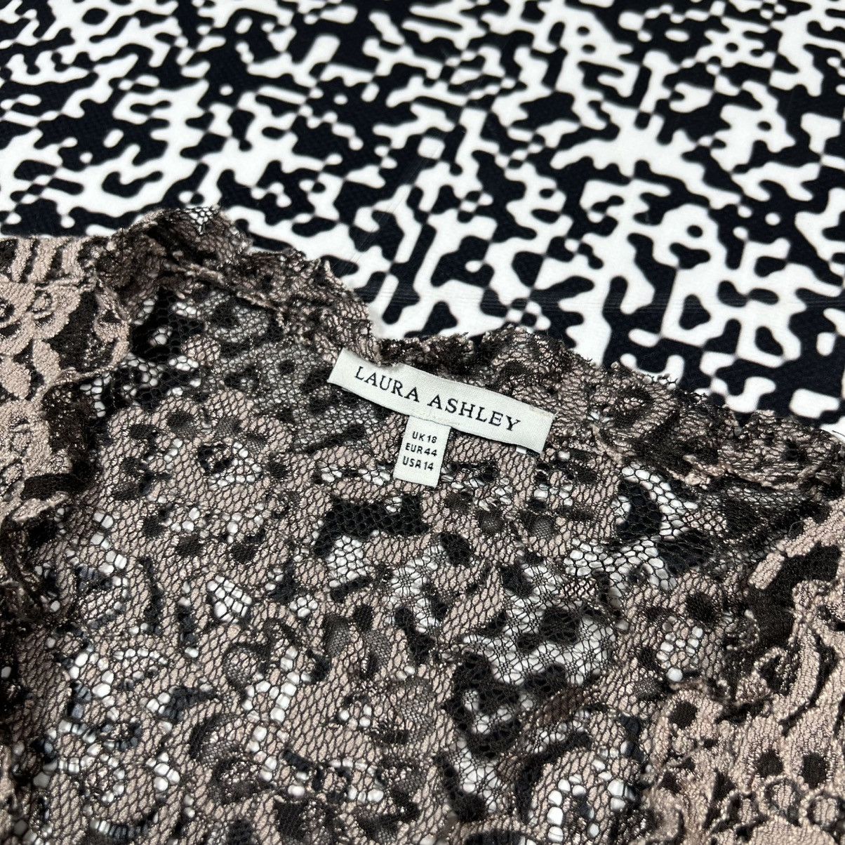 Laura Ashley Vintage Y2K Laura Ashley Floral Mesh Retro Sexy Catdigan Size XL / US 12-14 / IT 48-50 - 14 Thumbnail