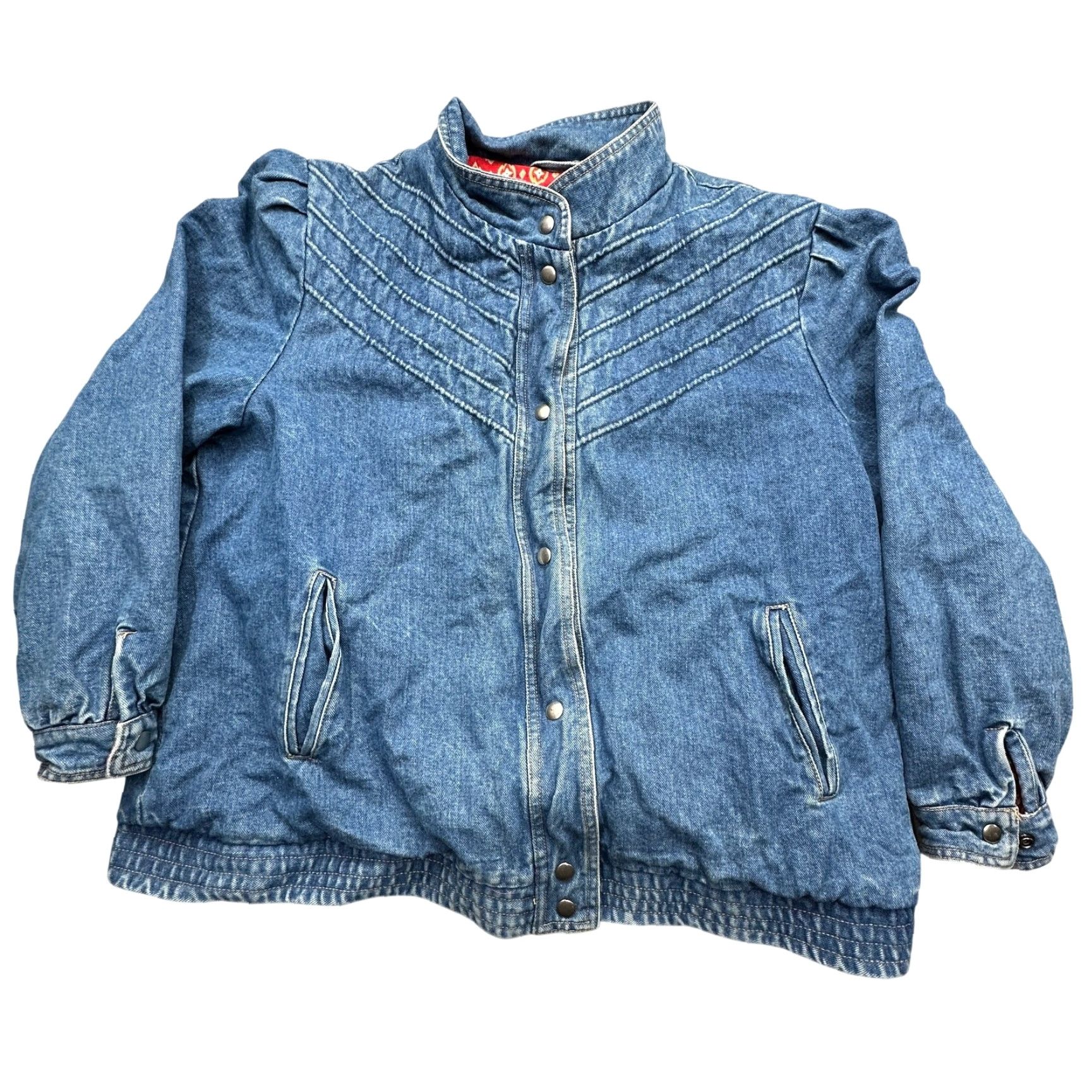 Vintage VINTAGE Current Seen Denim Floral Lined Zip Bomber Flight Jacket Womens 18W Plus 2X Blue Jacket Womens 18W Plus Flaws Size XXL / US 16-18 / IT 52-54 - 2 Thumbnail