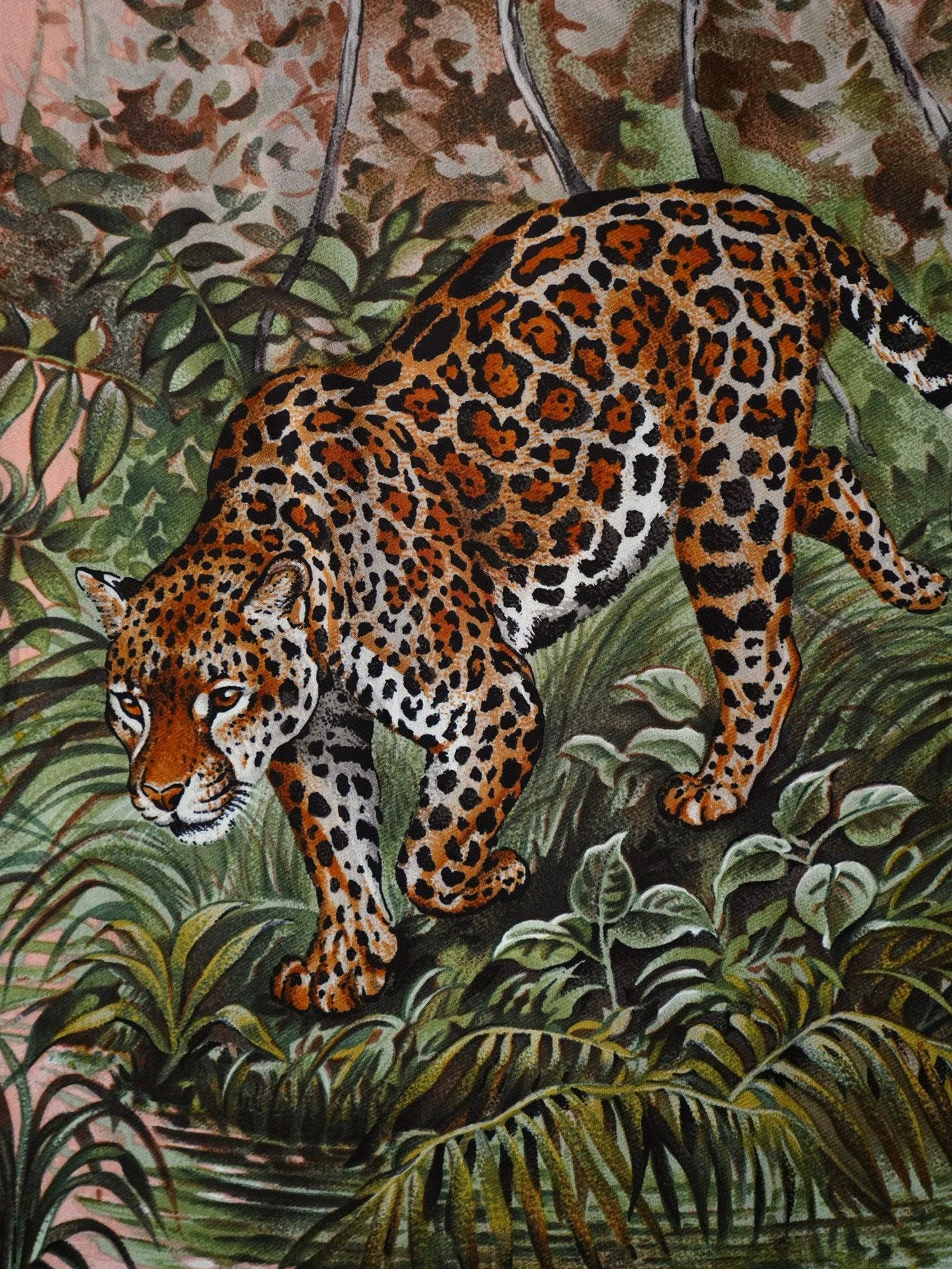 Hermes Hermes Rare Equateur Jungle Silk Shirtdress FR38 VNTG 1988 Size S / US 4 / IT 40 - 9 Thumbnail