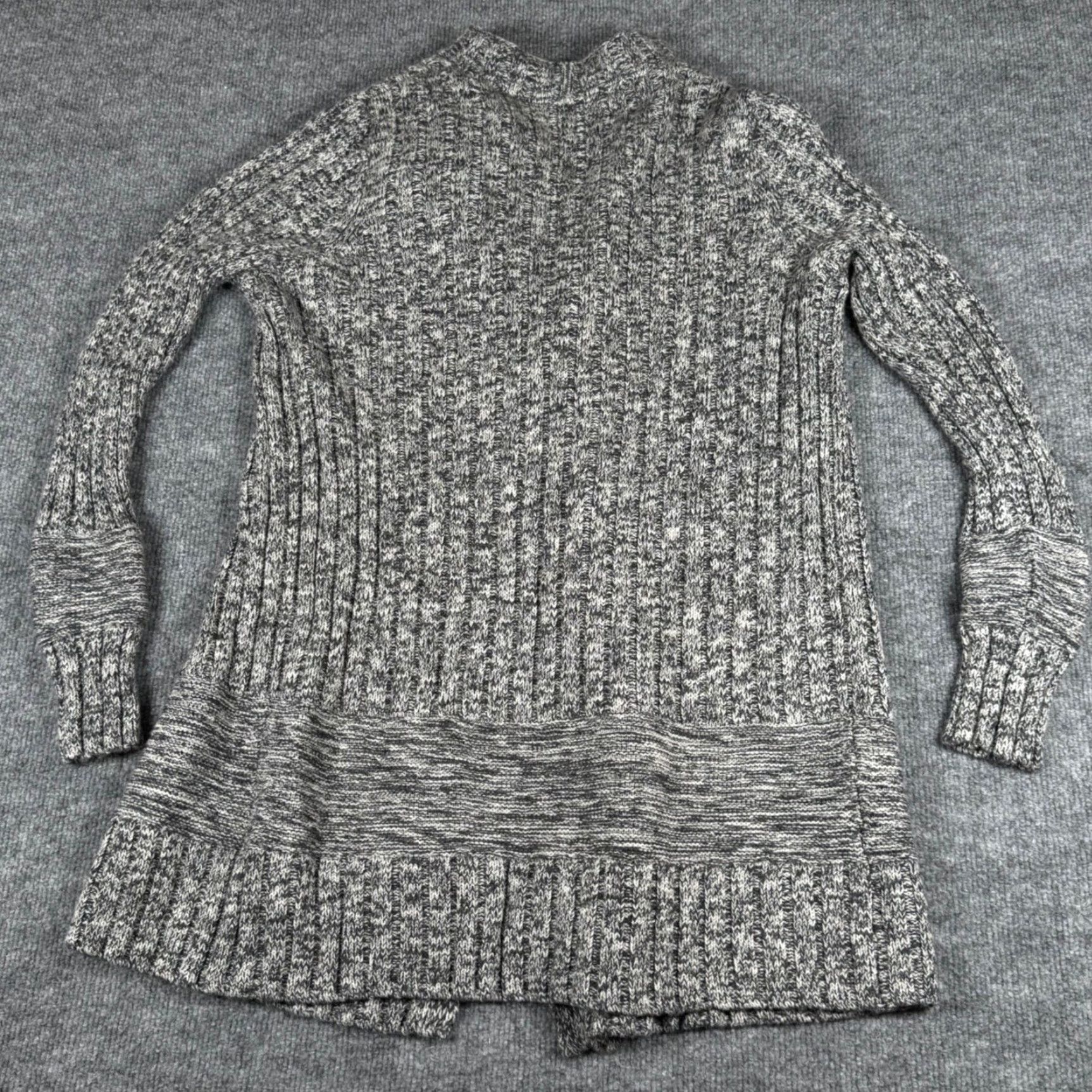 Athleta Athleta Cardigan Sweater Womens Small Open Front Marled Knit Merino Wool Blend Black Geometric Size S / US 4 / IT 40 - 7 Thumbnail