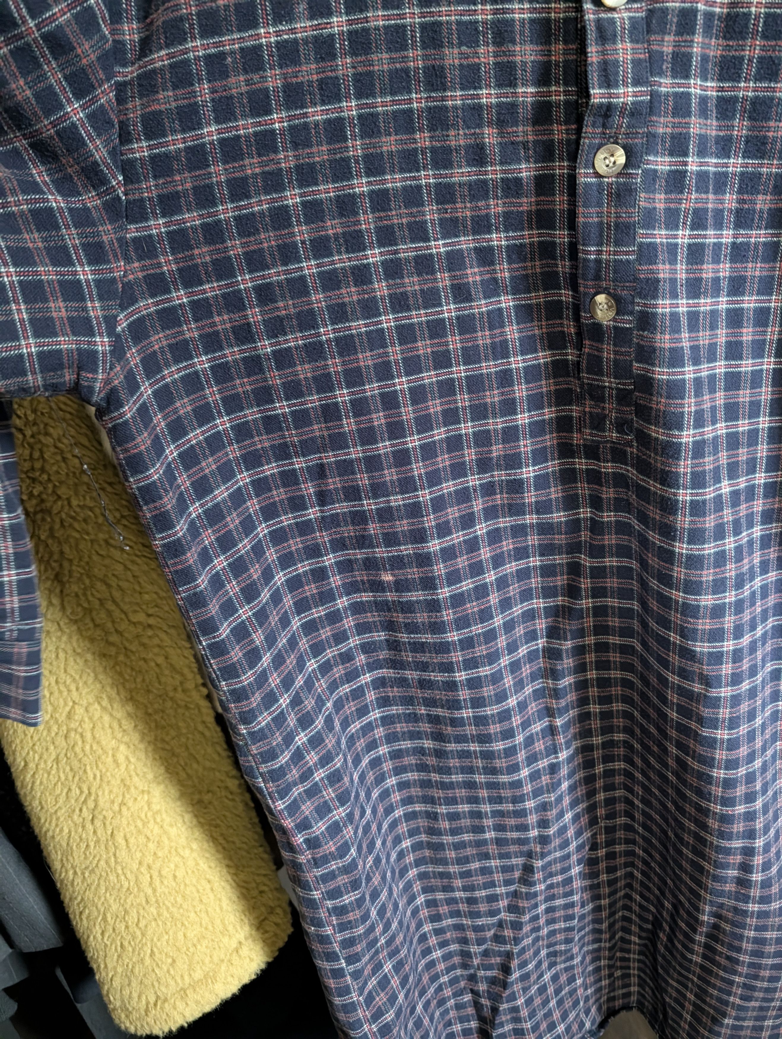 Lee LEE VALLEY IRELAND Vtg cotton flannel long Henley grandpa Size US XL / EU 56 / 4 - 8 Thumbnail