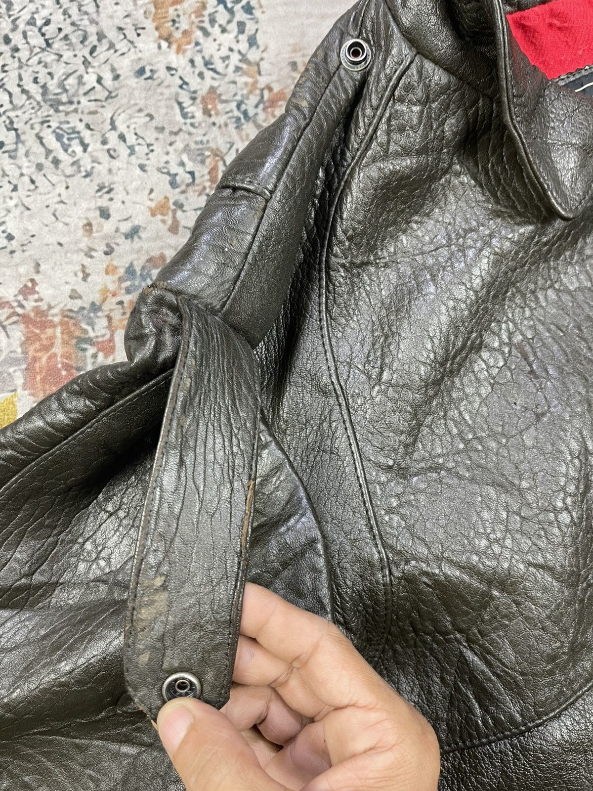 Genuine Leather Vtg Distressed Crumbled Sheepskin Leather Bombers Size US M / EU 48-50 / 2 - 12 Thumbnail