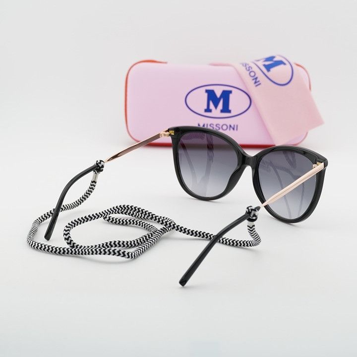 Missoni M Missoni MMI 0119/S 0807 9O Sunglasses Black/Gold Cat Eye Size ONE SIZE - 8 Thumbnail