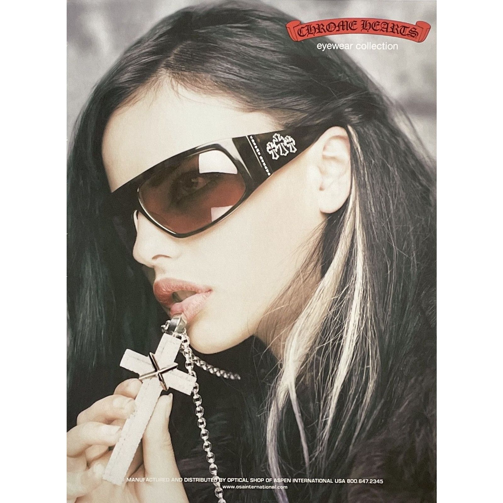 Chrome Hearts × Vintage Chrome Hearts girl in shades photo Poster framed 9x11 Size ONE SIZE - 2 Thumbnail