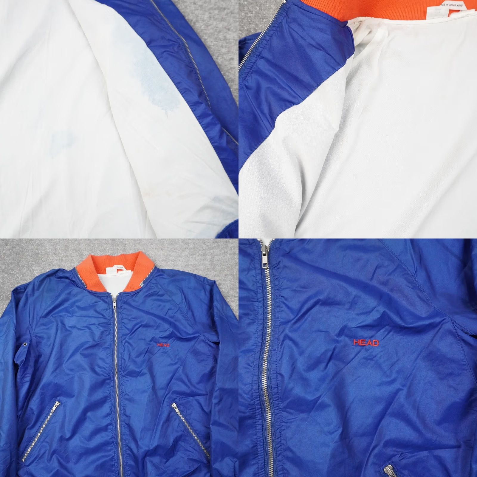 Vintage VINTAGE HEAD Full Zip Mens Large Blue Satin Bomber Jacket Size US L / EU 52-54 / 3 - 8 Thumbnail