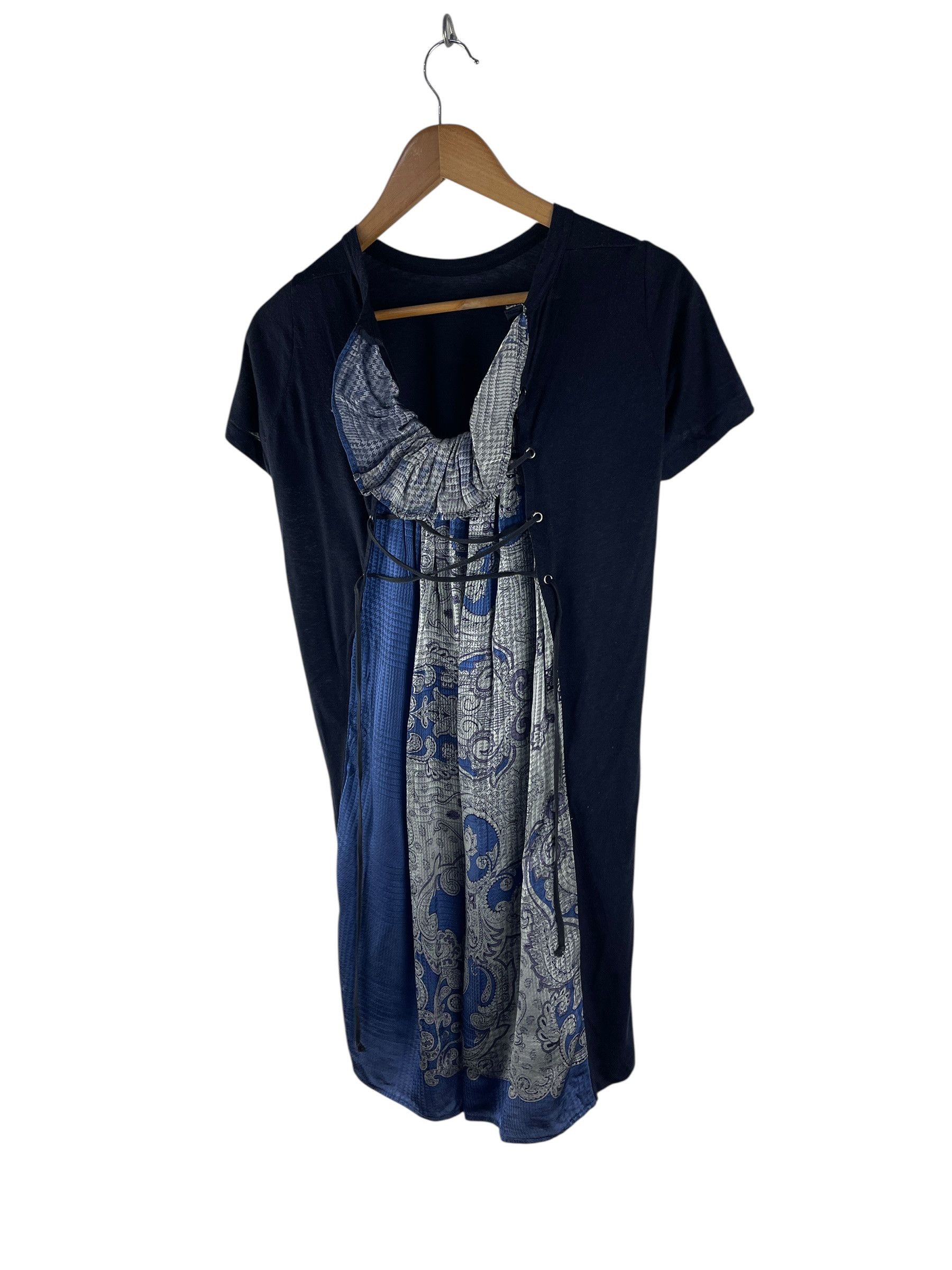 Sacai Sacai 2010 Hybrid Layered Corset Dress Tunic Blue Paisley Size S / US 4 / IT 40 - 5 Thumbnail