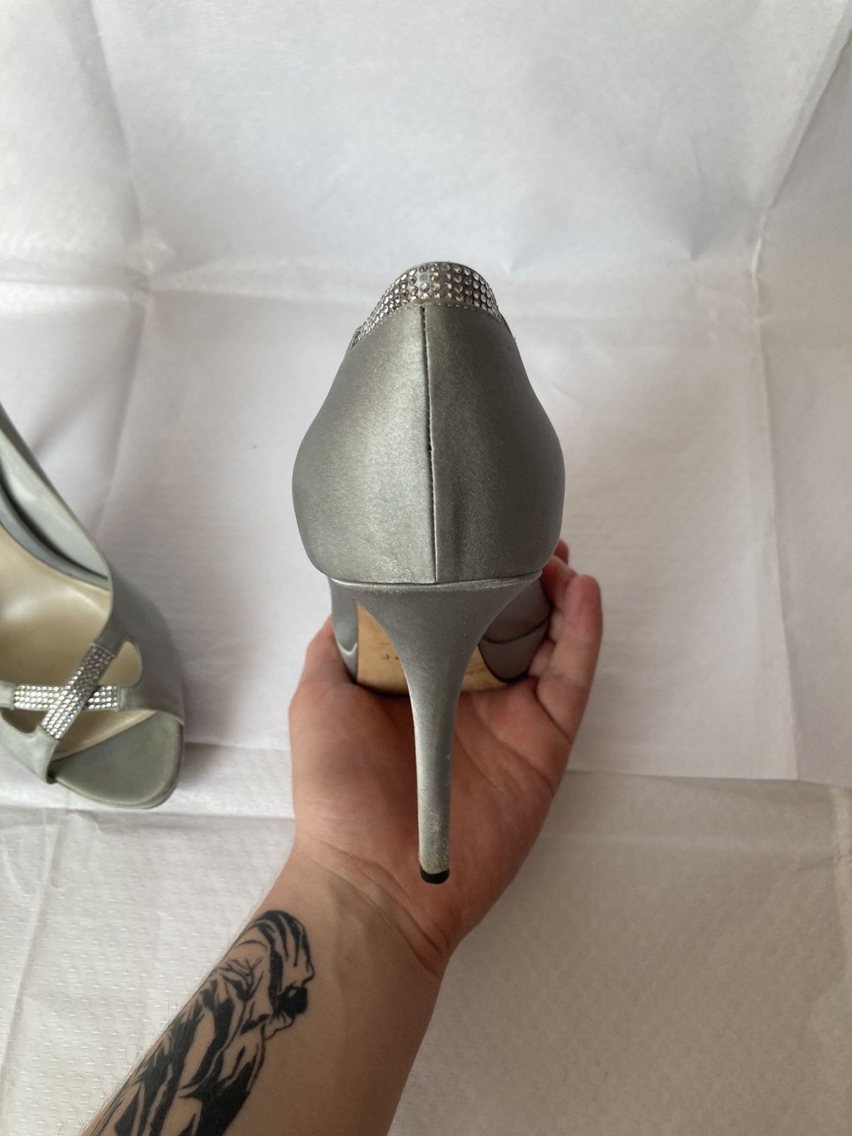 Dior Christian Dior Silver Satine Heels Vintage Archive Rare Size US 9.5 / IT 39.5 - 12 Thumbnail