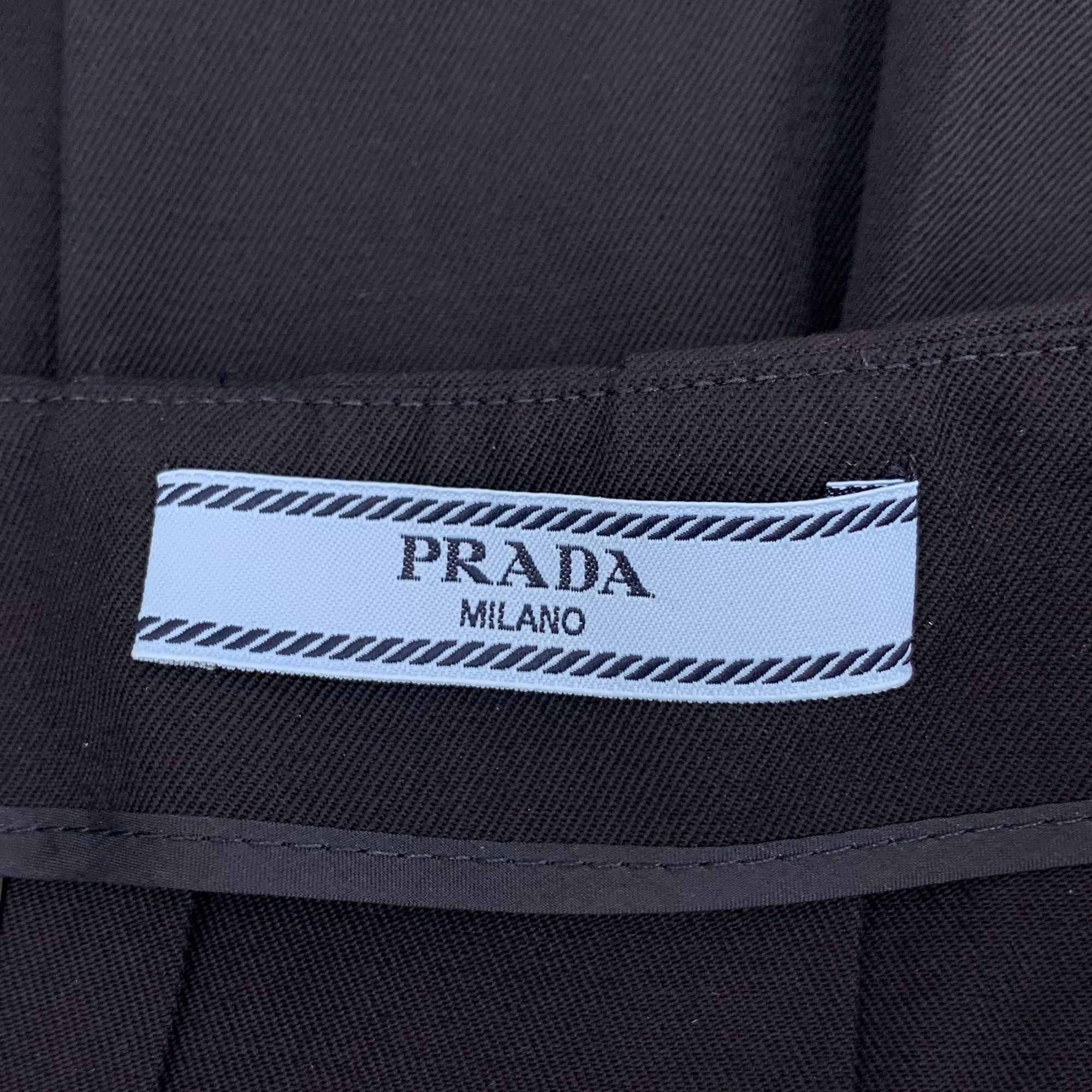 Prada Prada Womens Deep Blue Wool Pleated Skirt With Lace-Up Detai Size 36" / US 14 / IT 50 - 2 Thumbnail