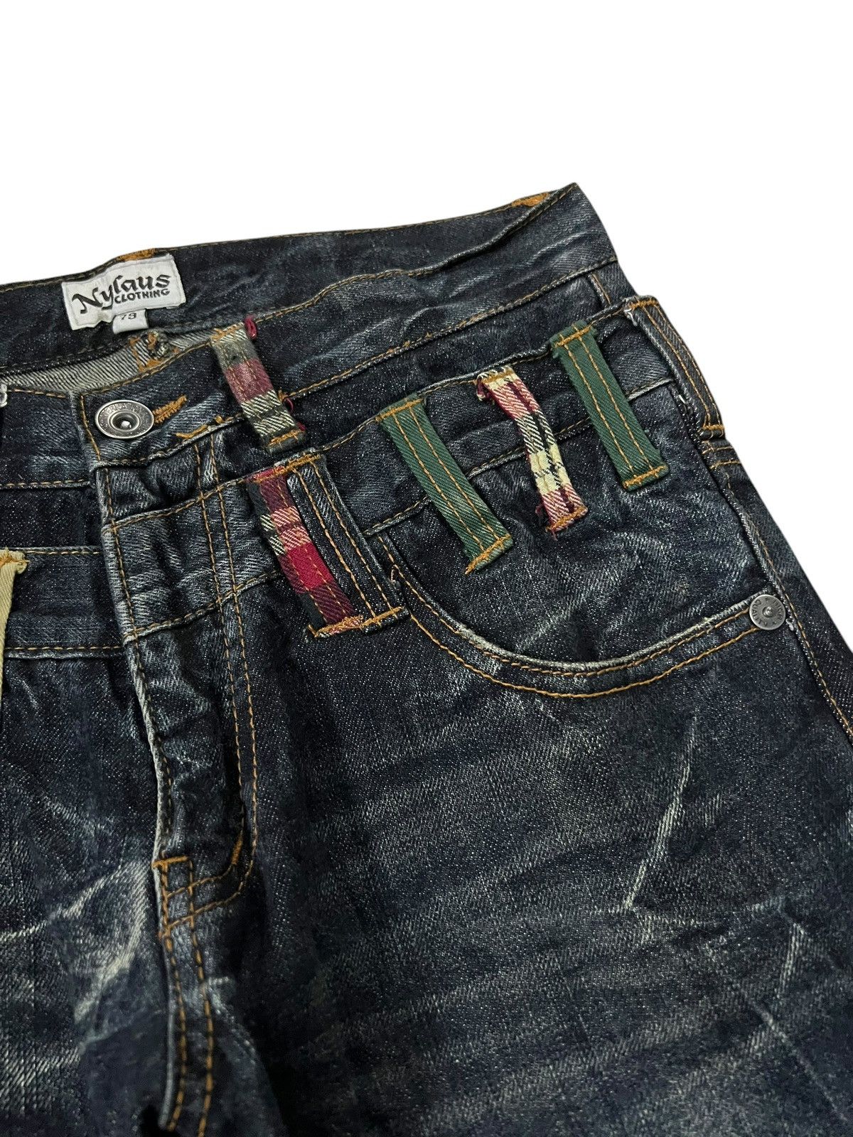 Japanese Brand 💥Double Waist💥Nylaus Clothing Clawmark Jean Very Rare Size US 29 - 9 Thumbnail