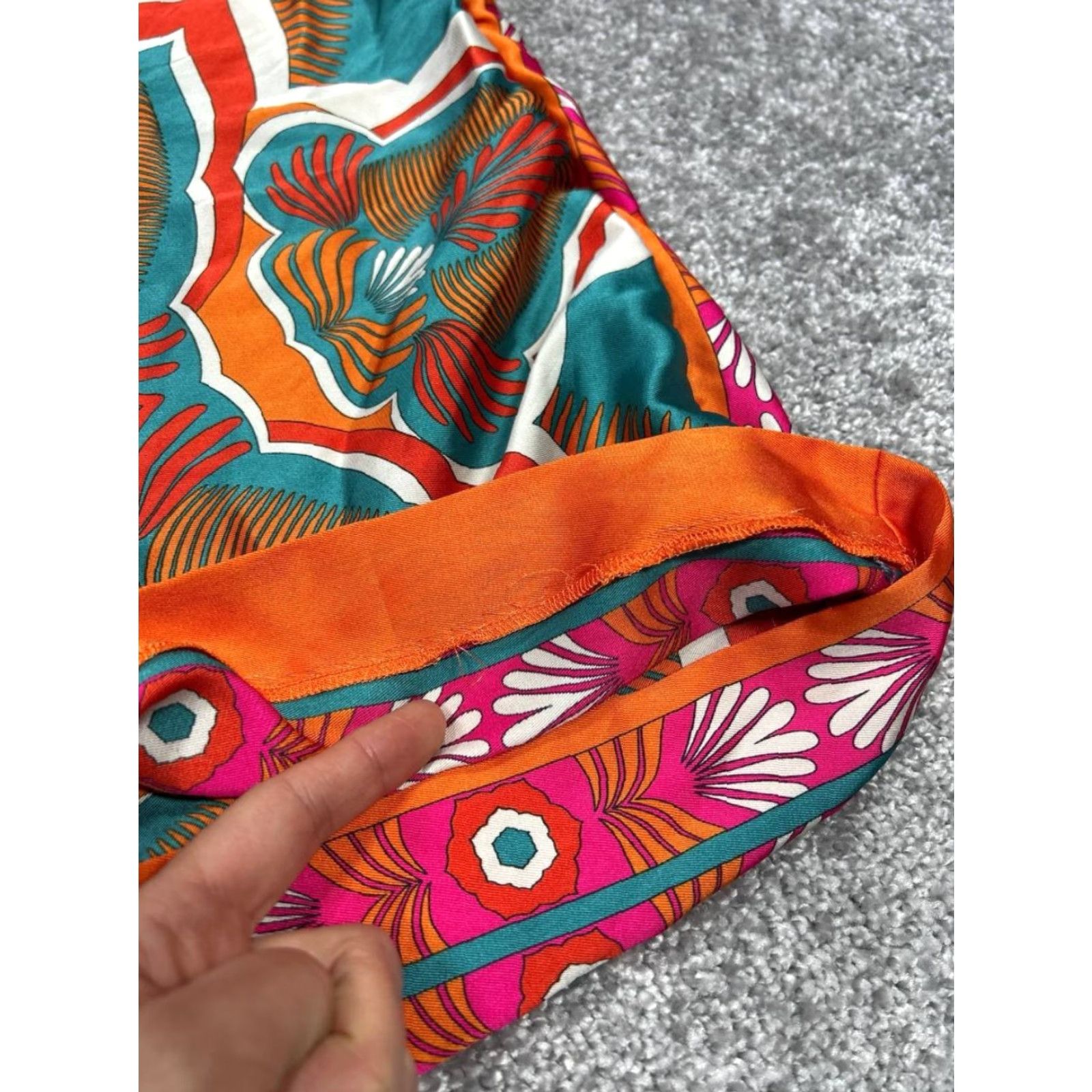 Zara Zara Pants Womens Medium Pink Orange Multi Satin Culottes Pull On Size 32" / US 10 / IT 46 - 3 Thumbnail