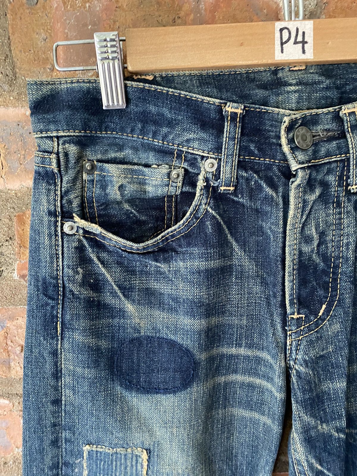 Kapital Vtg DMG Domino whisker patchwork distresses denim Size US 29 - 8 Thumbnail