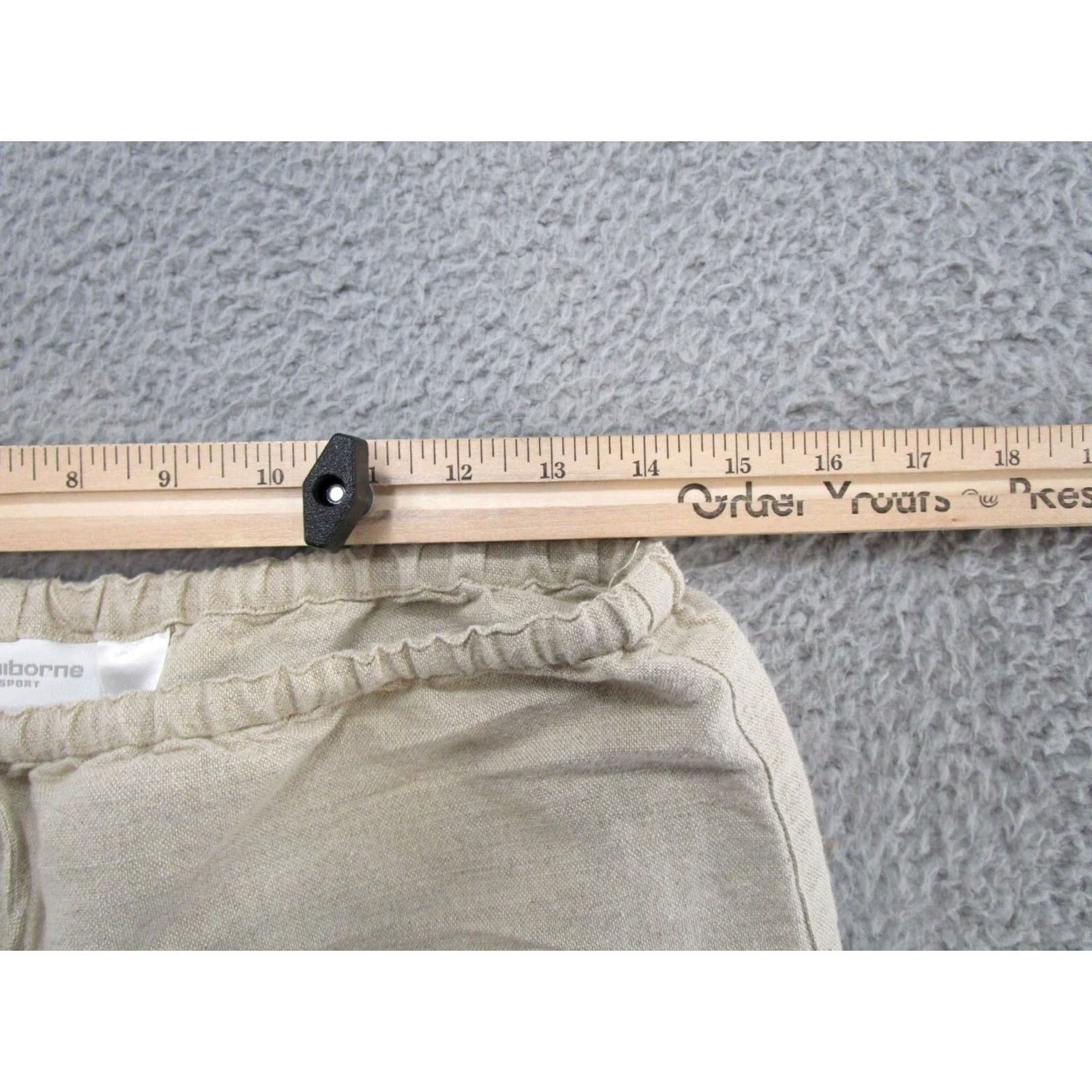 Liz Claiborne Liz Claiborne Beige Linen Blend Elastic Waist Pants Women Size 8 Wide-Leg Casual Travel Chino Size 30" / US 8 / IT 44 - 4 Thumbnail