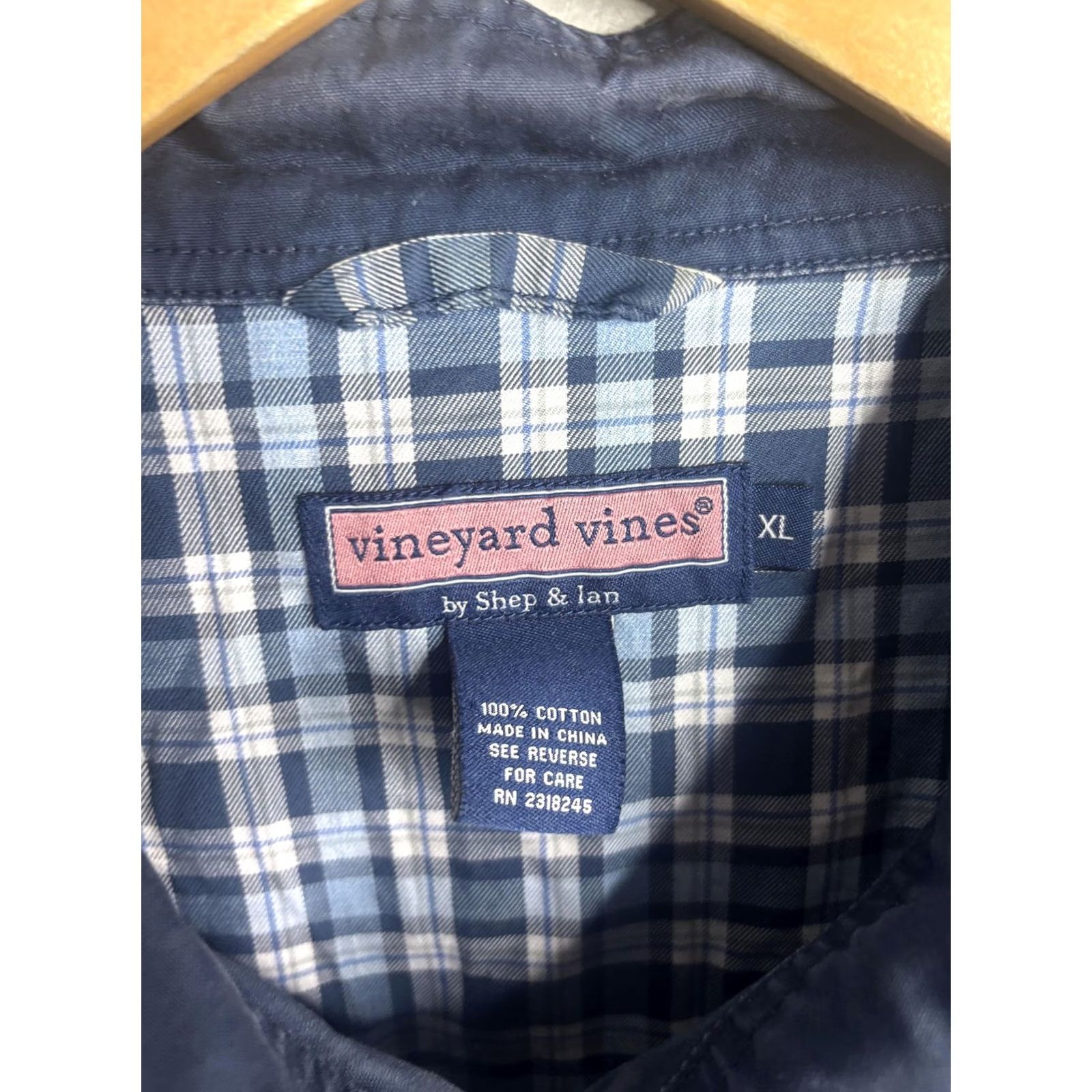 Vineyard Vines Vineyard Vines Jacket Mens XL Blue Cotton Bomber Full Zip Plaid Lined Casual Size US XL / EU 56 / 4 - 3 Thumbnail