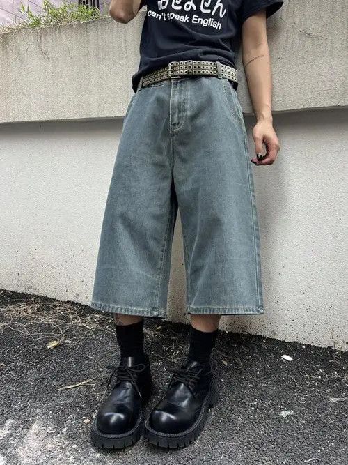 Jean × Vintage VINTAGE Y2K DRIP denim shorts jorts Size US 36 / EU 52 - 2 Thumbnail