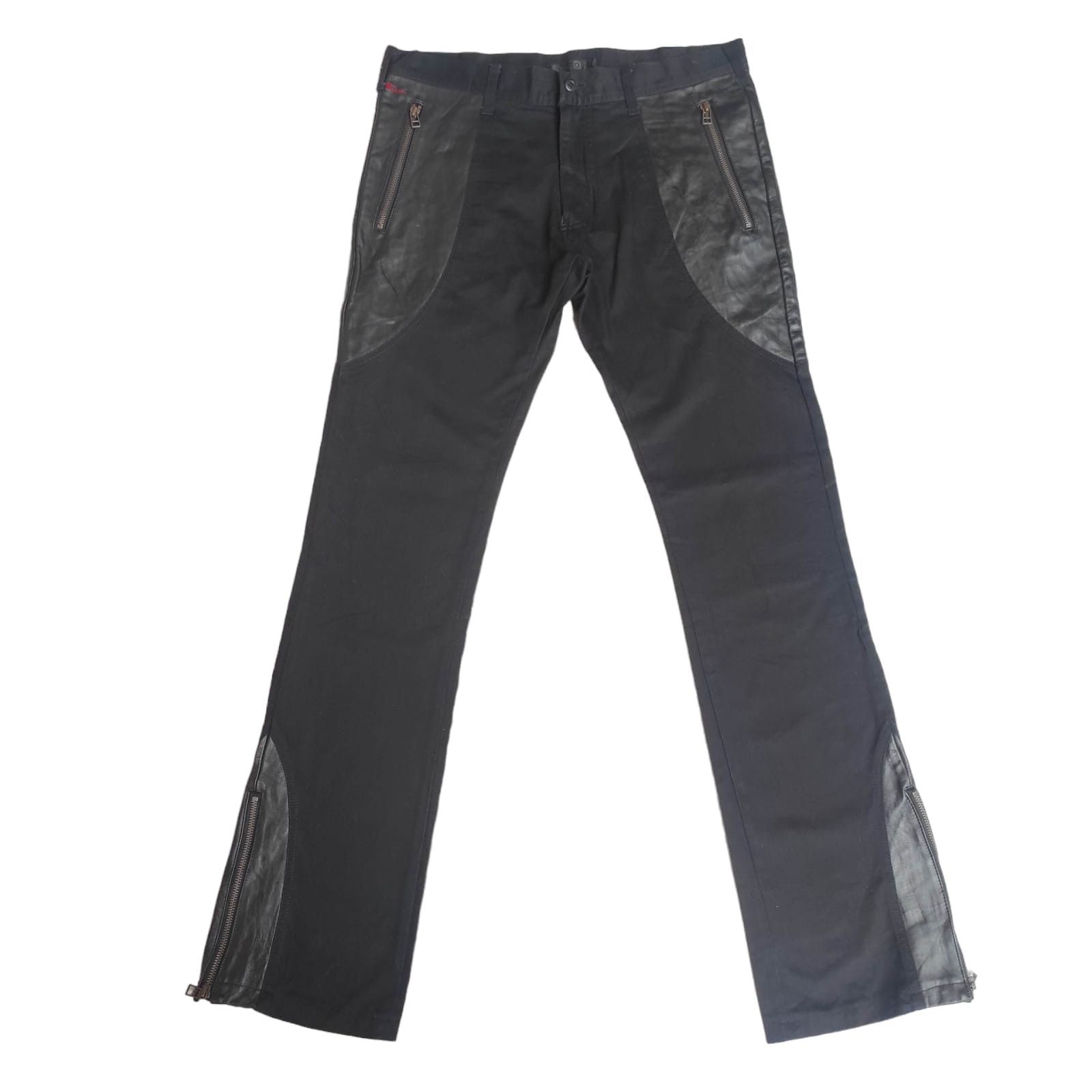 14th Addiction Flare Rico Japan Leather Bootcut Denim Jeans Size US 32 / EU 48 - 2 Thumbnail