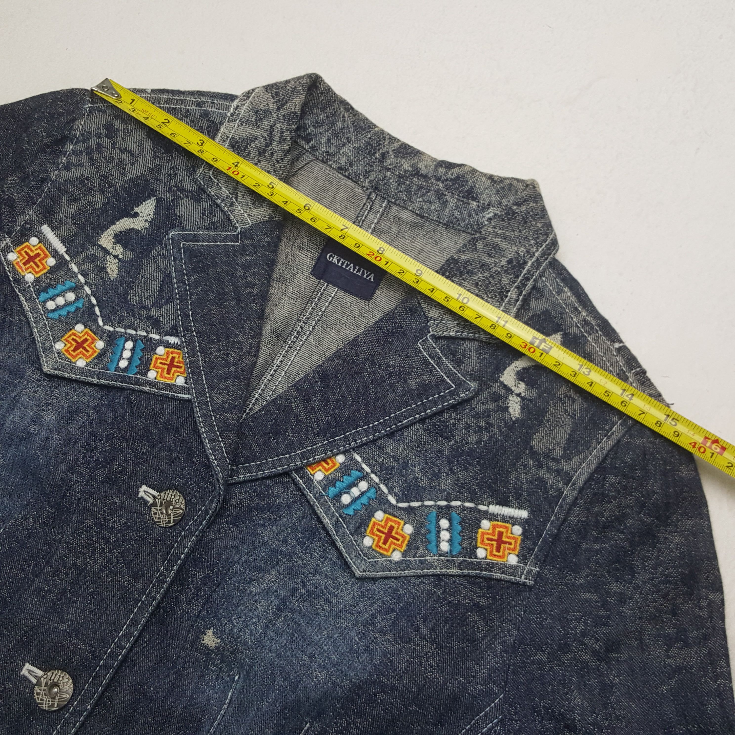 Vintage Vintage Gkitaliya Denim Blazer Jacket Size XS / US 0-2 / IT 36-38 - 6 Thumbnail