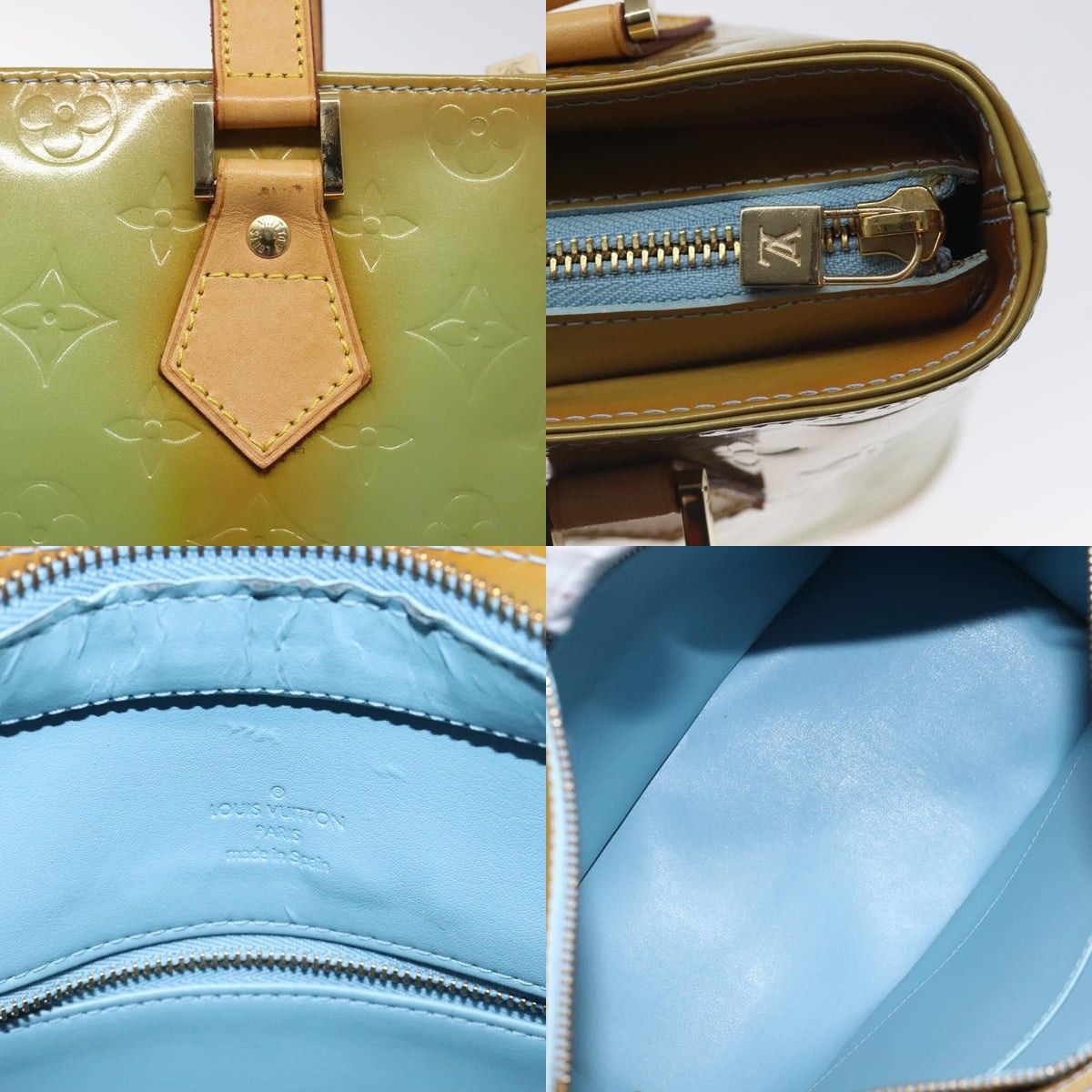 Louis Vuitton LOUIS VUITTON Monogram Vernis Houston Hand Bag Baby Blue Size ONE SIZE - 11 Thumbnail