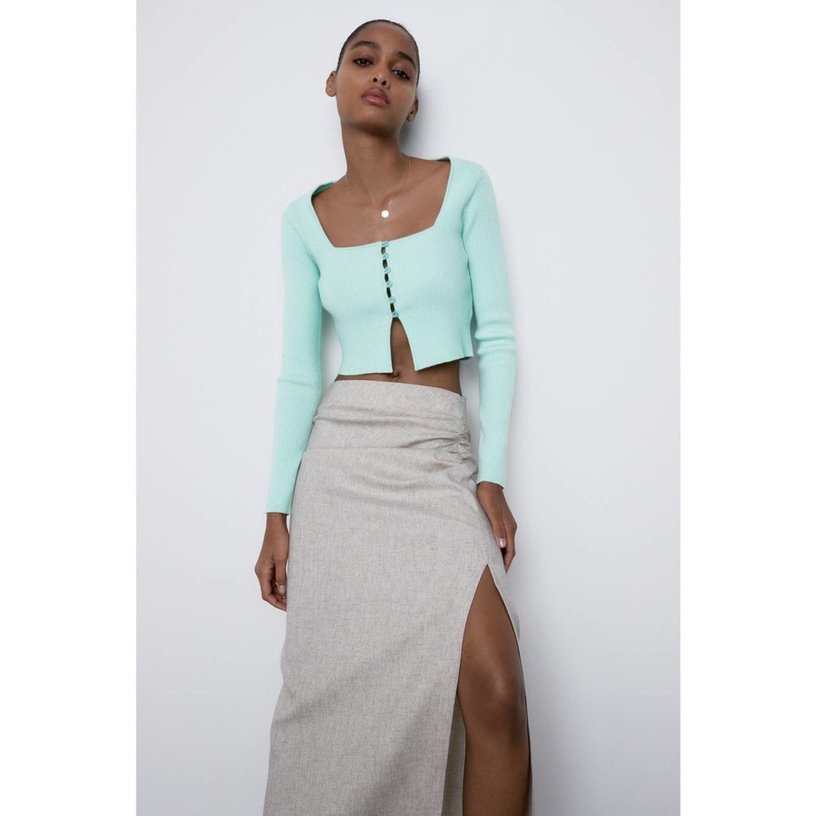 Zara ZARA BLOGGER FAVORITE KNIT CROPPED JACKET Size XL / US 12-14 / IT 48-50 - 11 Thumbnail