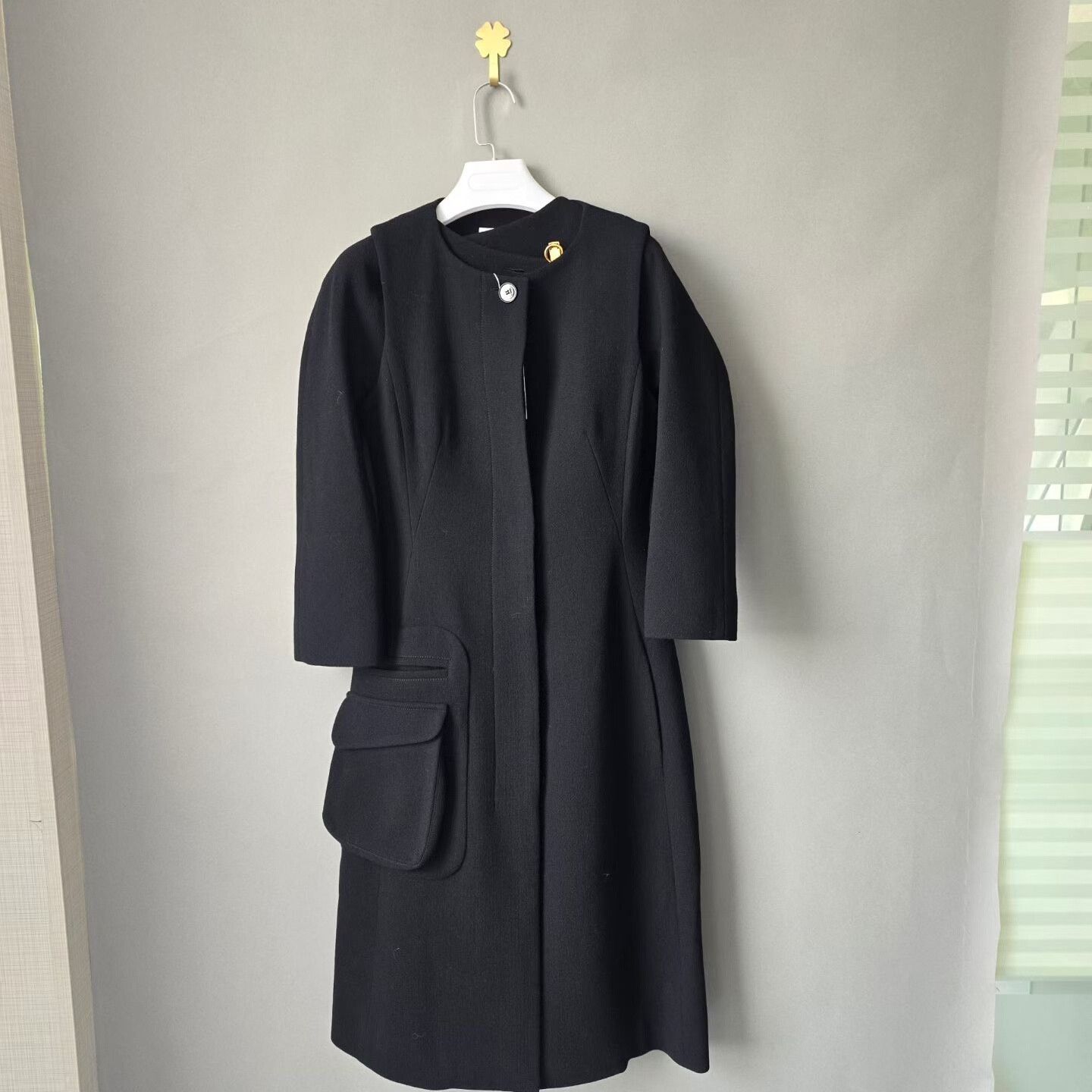 Dior black two-piece wool coat by Dior Size XS / US 0-2 / IT 36-38 - 1 Thumbnail
