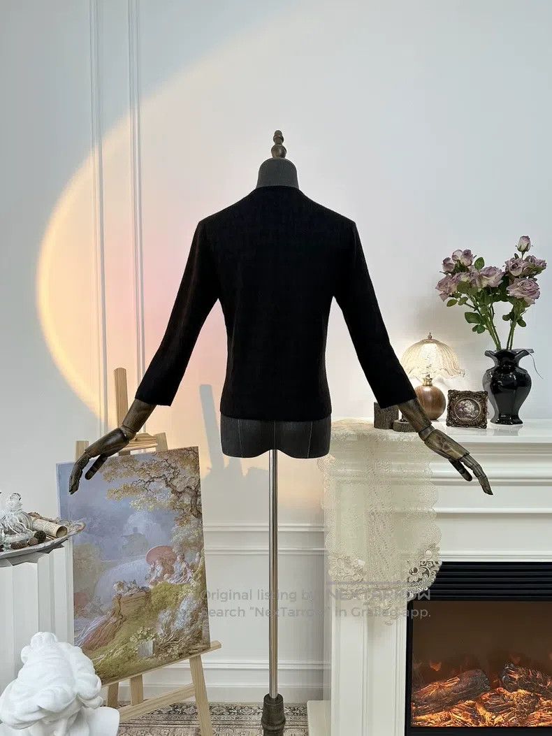 Hermes Hermes Cashmere Knit Open Front Long Sleeve Jacket - Dark Size M / US 6-8 / IT 42-44 - 2 Thumbnail