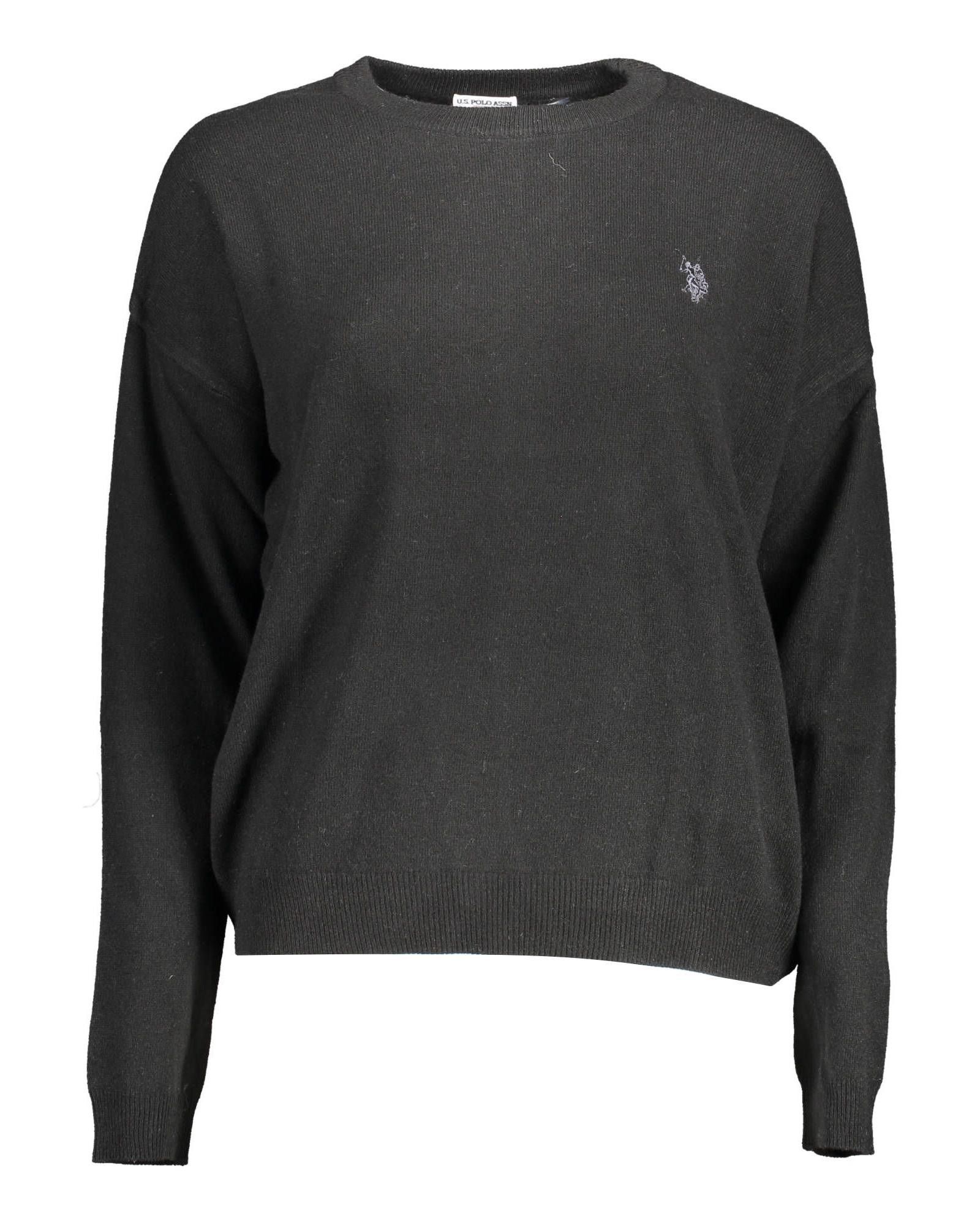 image of U S Polo Assn Embroidered Long-Sleeved Shirt In Black Wool, Women's (Size XL)