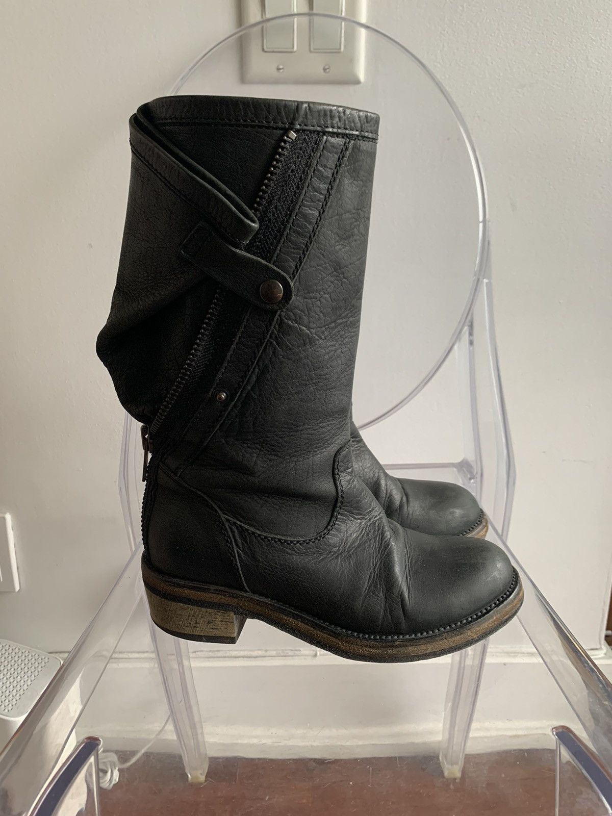 image of Haider Ackermann Boots With Zipper Detail Size 36 in Black, Women's