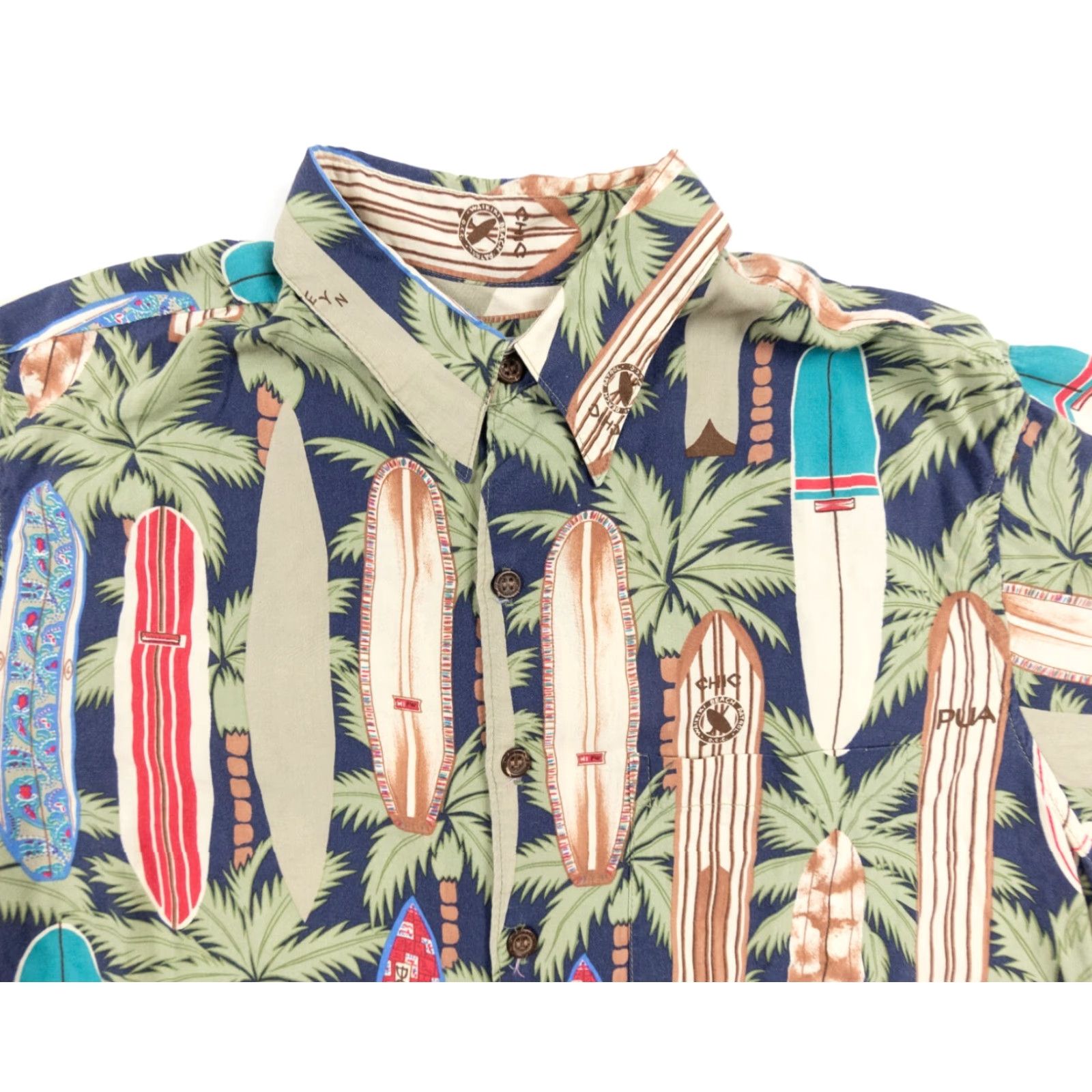 Reyn Spooner Reyn Spooner Mens Shirt Hawaiian Button-Down Short Sleeve Surfboards Multicolor Size US M / EU 48-50 / 2 - 2 Thumbnail