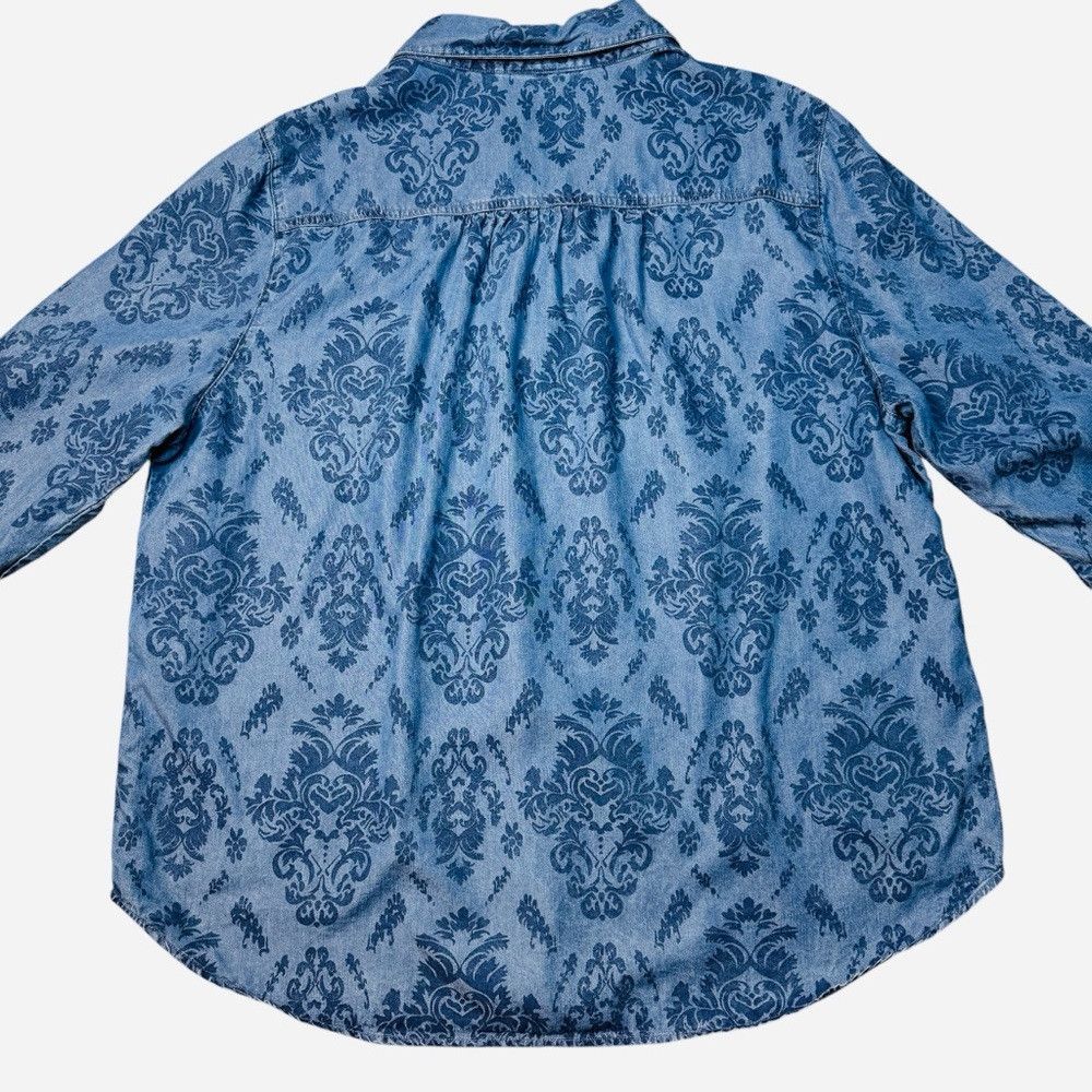 Other Alfred Dunner Button Front Drawstring Sleeve Denim Floral S Size XL / US 12-14 / IT 48-50 - 3 Thumbnail