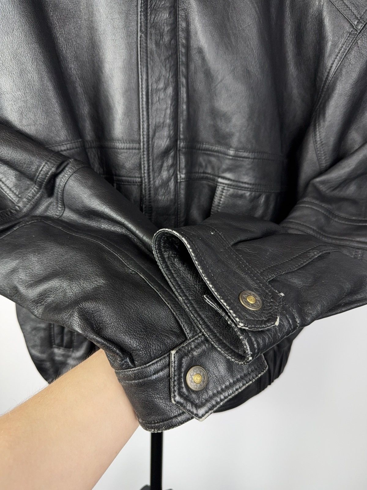 Vintage Vintage Leather Jacket Genuine Leahter bomber Moto Oldmoney Size US M / EU 48-50 / 2 - 10 Thumbnail
