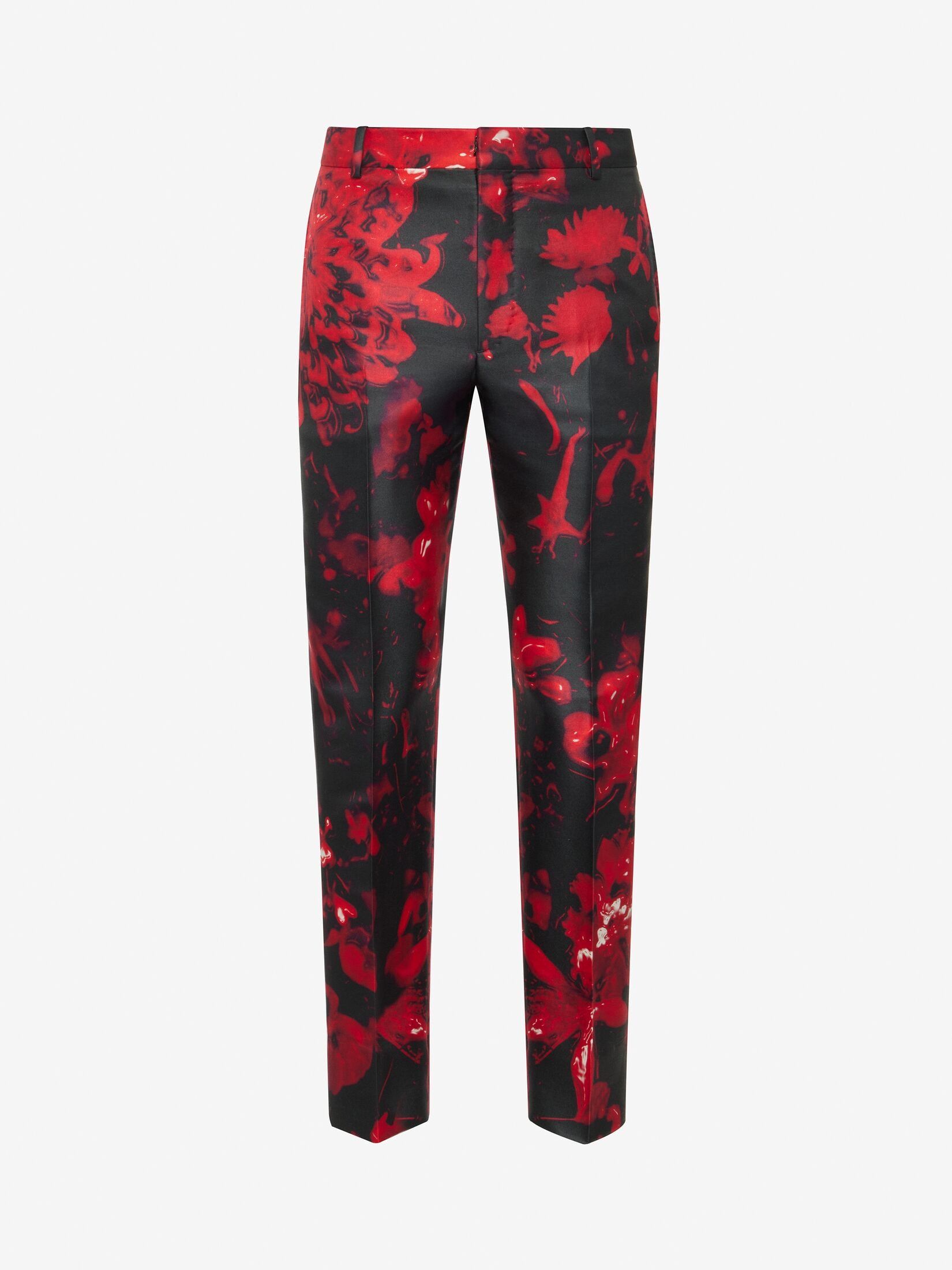 Alexander McQueen o1w1db10725 Wax Flower Cigarette Trousers in Black/Red Size US 40 / EU 56 - 2 Thumbnail