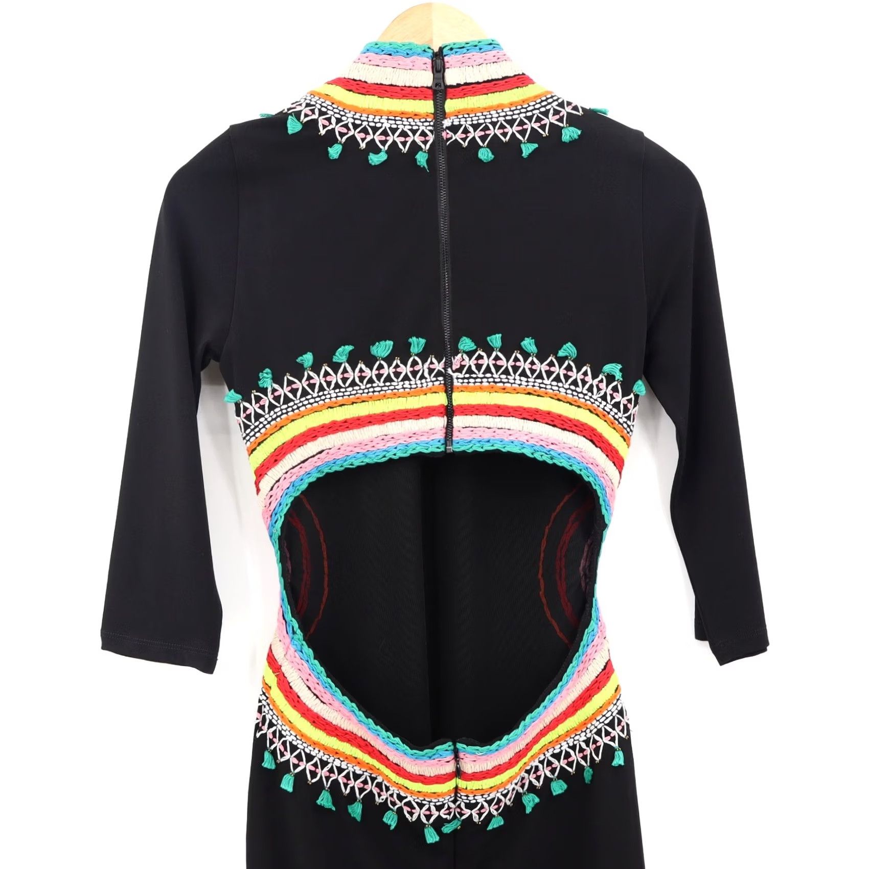 Alice + Olivia Alice + Olivia Bod Con Dress Women's Tamson Embroidered Cut Out Back Black Sz 6 NEW Size M / US 6-8 / IT 42-44 - 7 Thumbnail