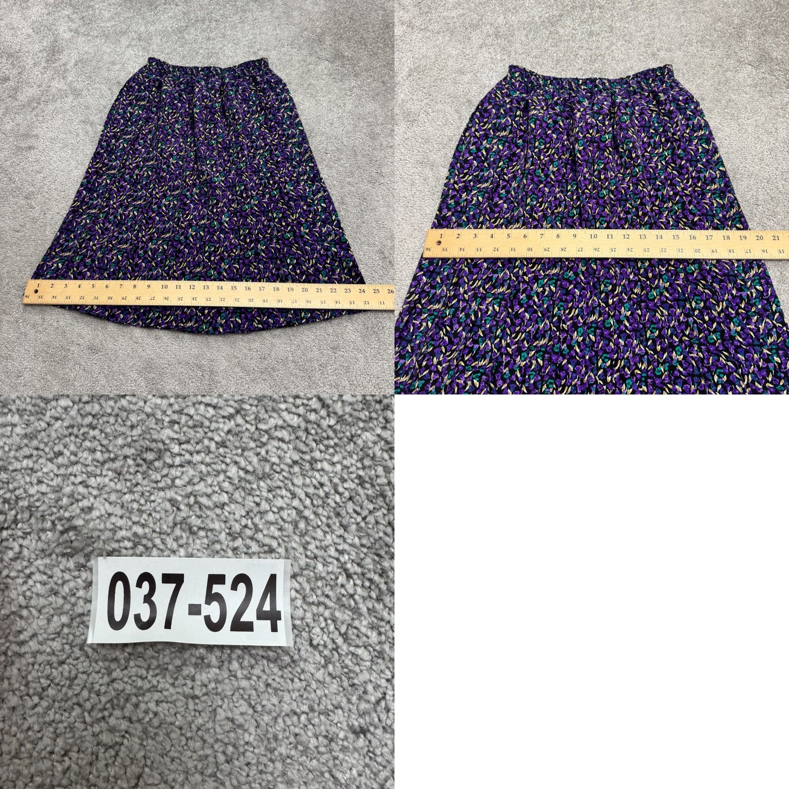 Vintage VINTAGE Floral Pleated Midi A-Line Skirt Womens 12 Purple Elastic Cottagecore 90s Boho Beach Retro Fall Spring Summer Hand Wash Only Size 34" / US 12 / IT 48 - 8 Thumbnail