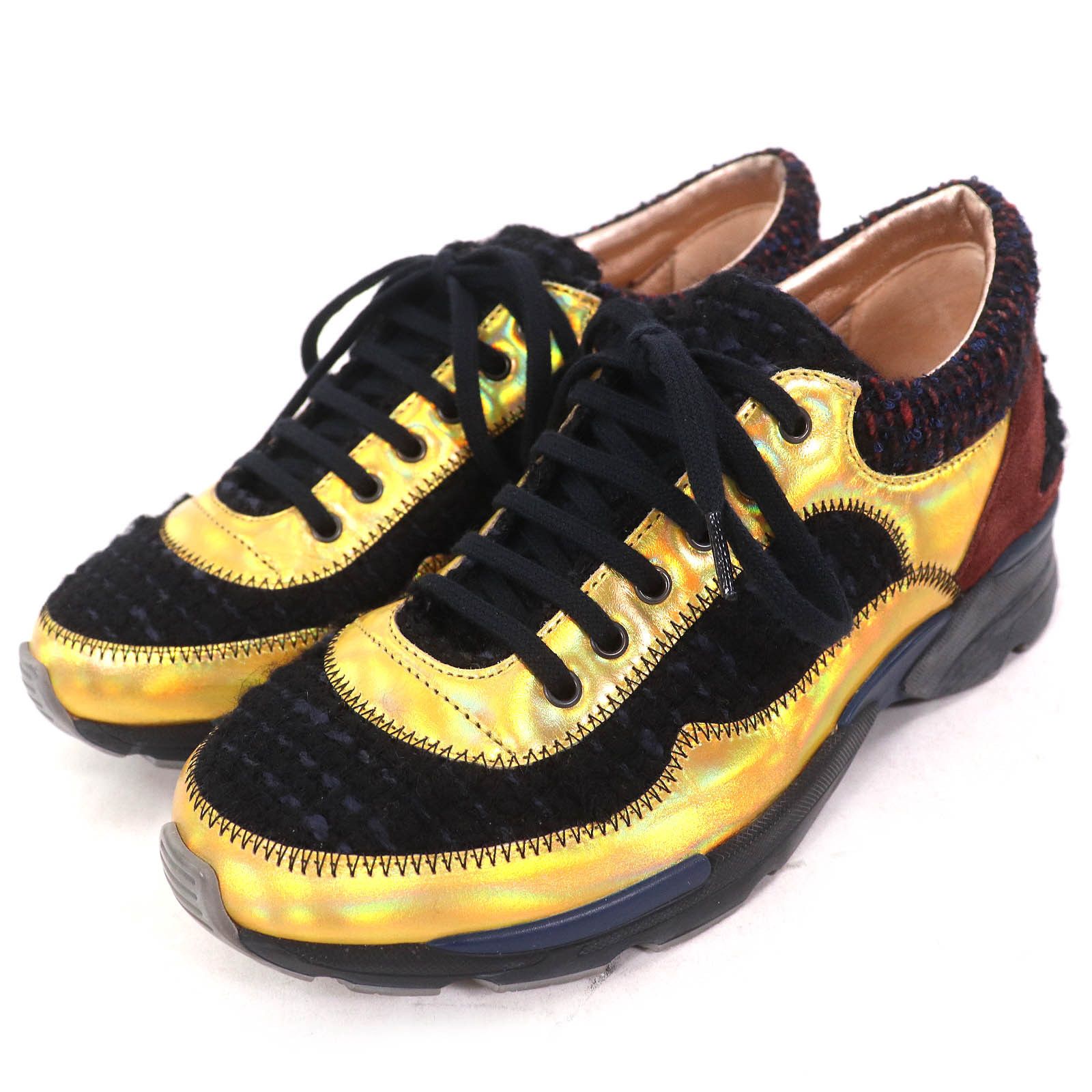 Chanel Chanel Chanel COCO Mark Tweed Switch Suede leather Sneakers Suede Shoes G30422 DUTY FREE for USA Size ONE SIZE - 1 Thumbnail